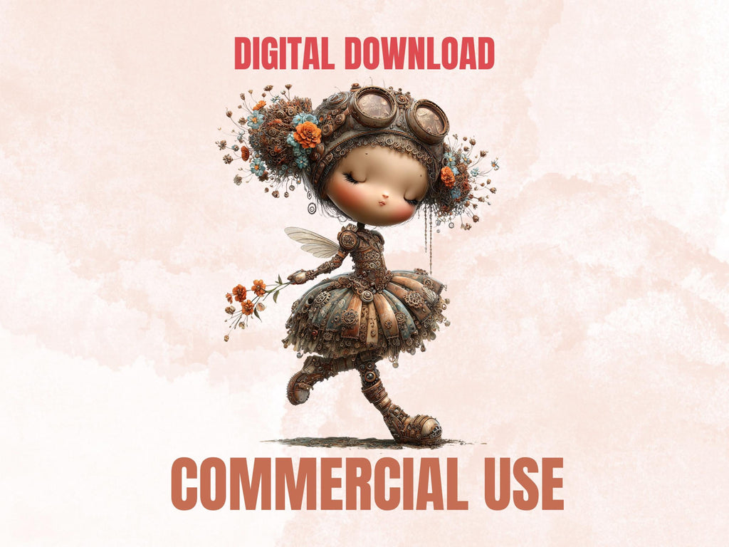 Steampunk Industrial Girls Clipart – 44 PNG Whimsical Victorian Hats, Gears, Fashion for Crafts & Journals (Digital Download)