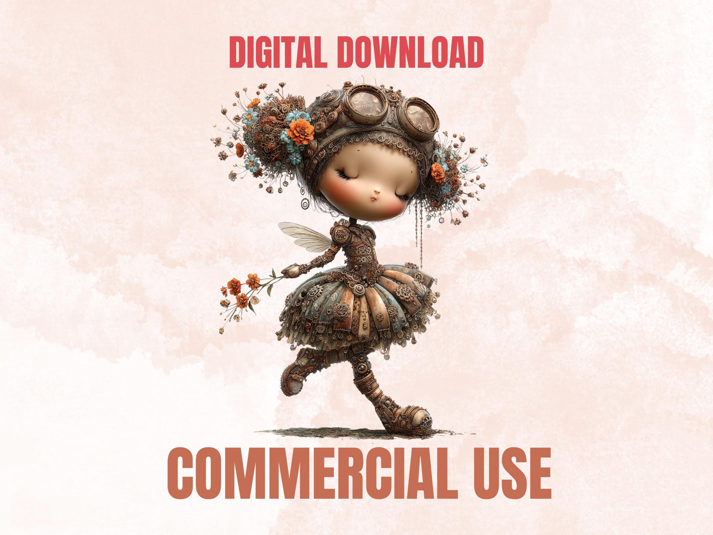 Steampunk Industrial Girls Clipart – 44 PNG Whimsical Victorian Hats, Gears, Fashion for Crafts & Journals (Digital Download)