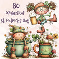 St Patrick’s Day Clipart Bundle, Whimsical Quirky Irish Leprechaun PNG Illustrations (Digital Download, Commercial Use)