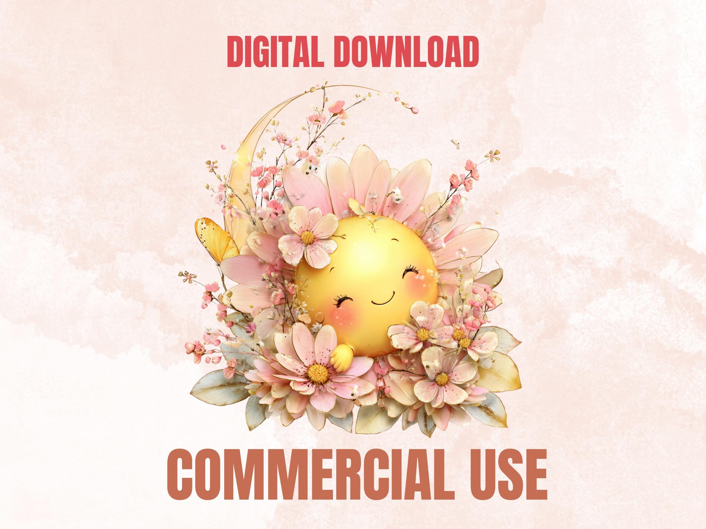 Soft Pastel Spring Clipart Bundle, Whimsical Floral Easter PNG Illustrations (Digital Download, Commercial Use)