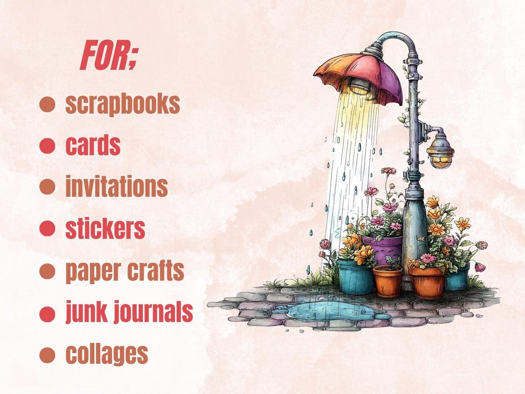 Whimsical Spring Clipart Bundle, Quirky Floral Easter PNG Illustrations (Digital Download, Commercial Use)