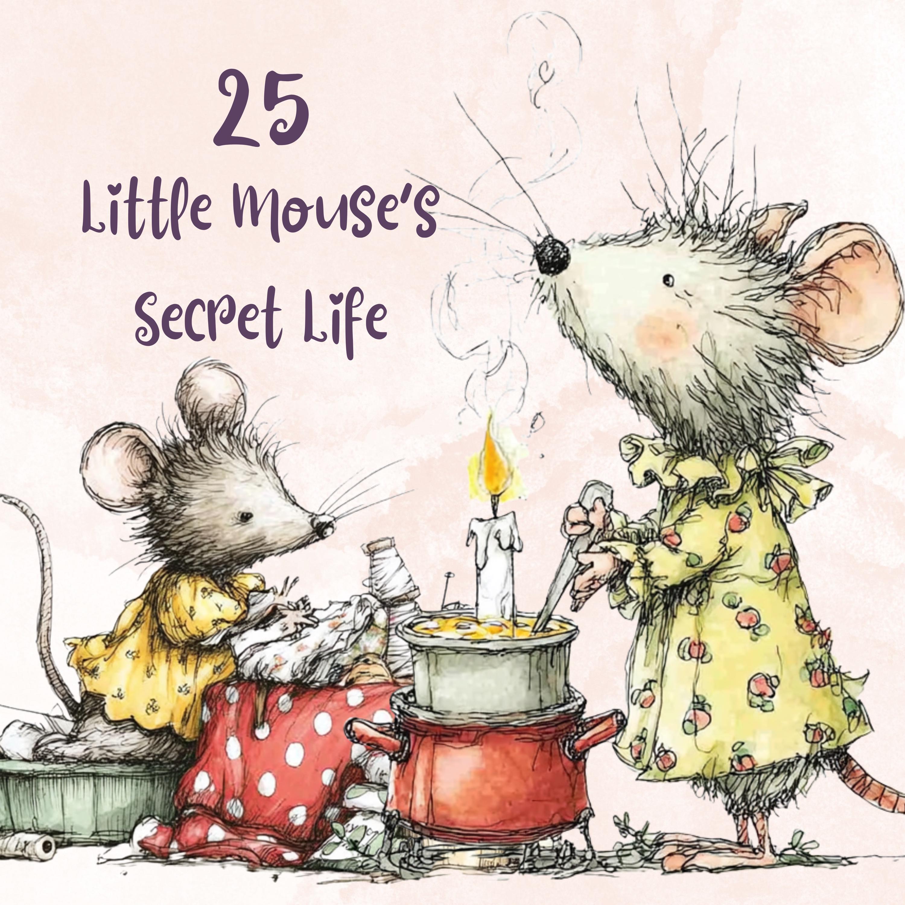 Watercolor Mouse Secret Life Clipart: Whimsical Storybook Illustration PNG (Digital Download)