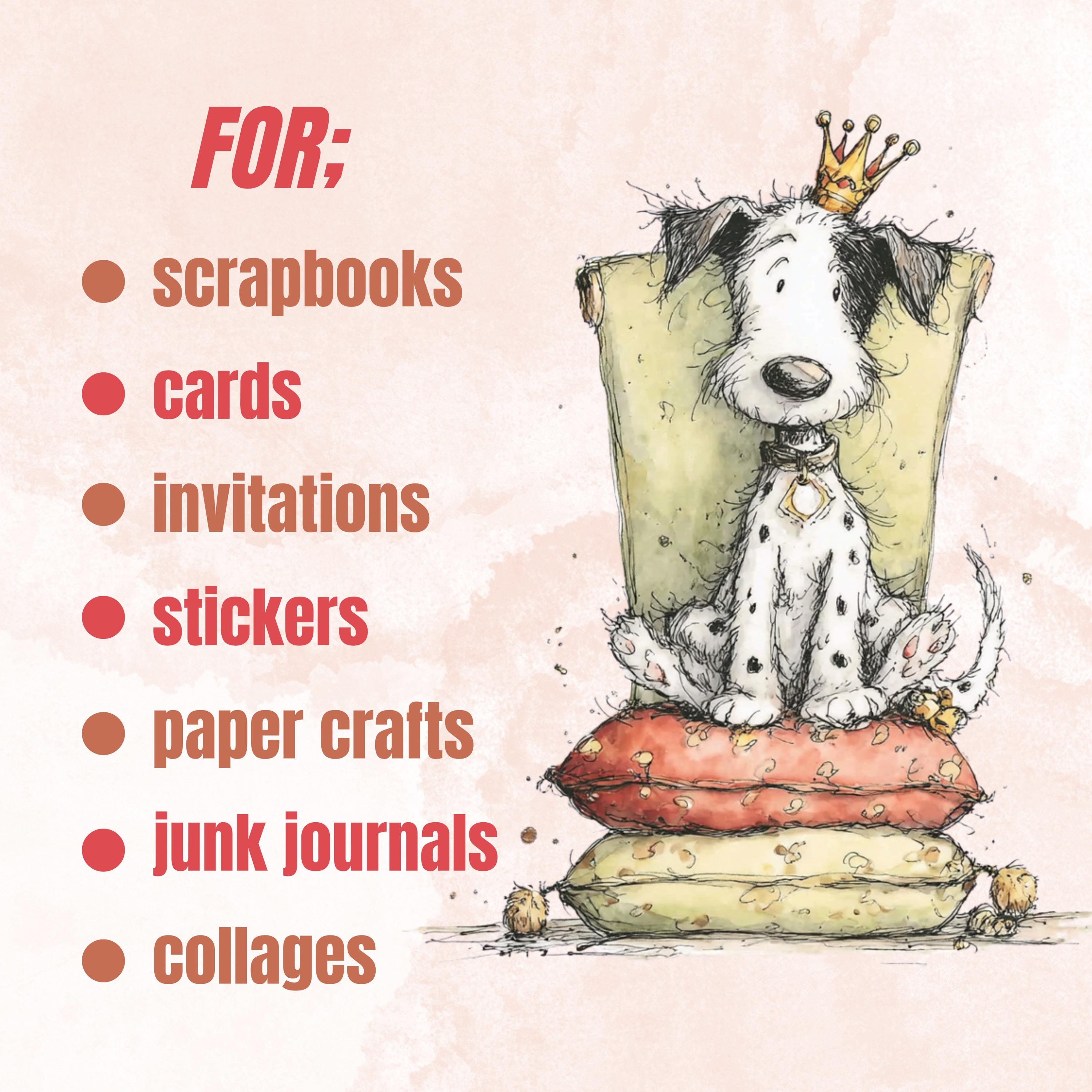 Watercolor Dog Secret Life Clipart: Whimsical Puppy Storybook Illustration PNG (Digital Download)