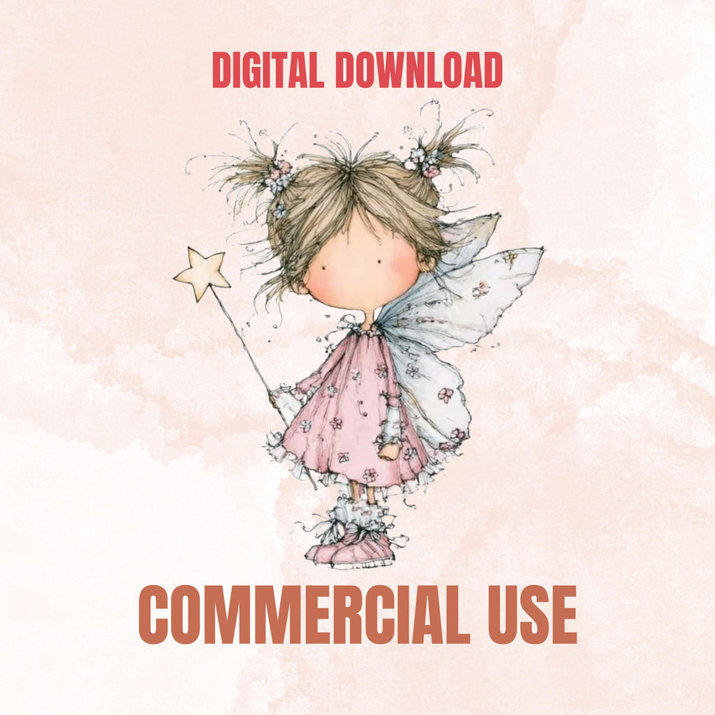Watercolor Little Girl Clipart: Whimsical Pink Nursery Illustration PNG (Digital Download)