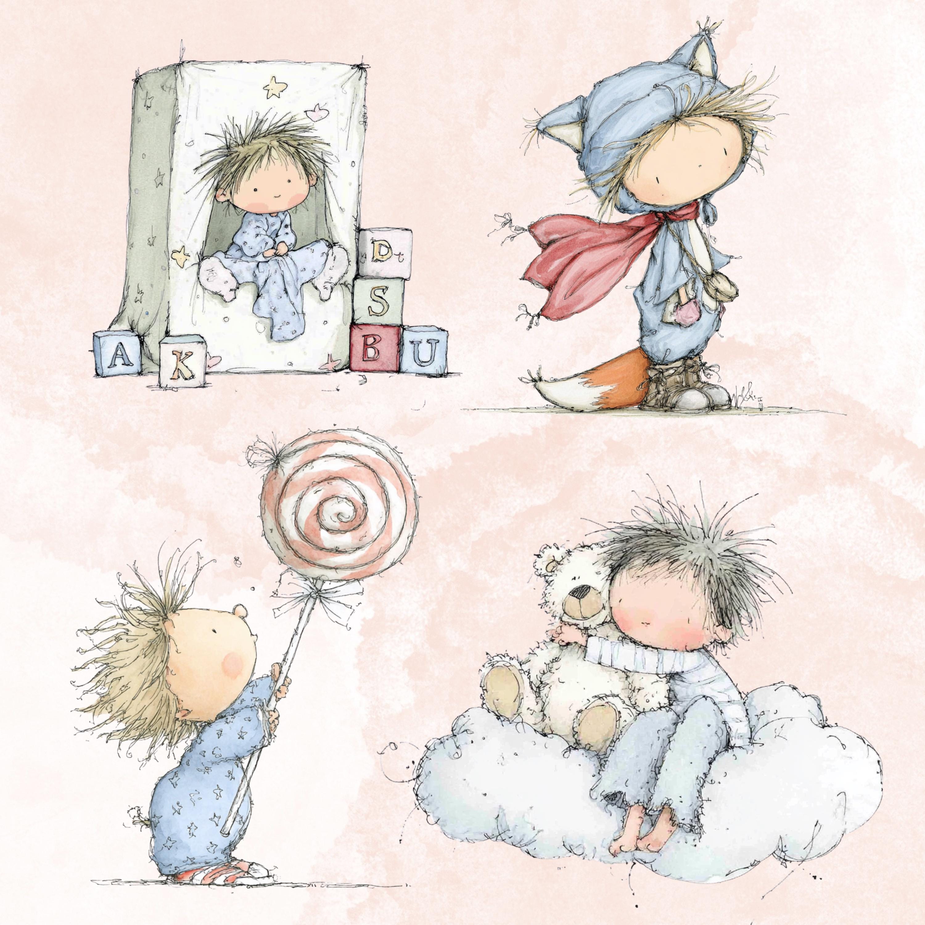 Watercolor Little Boy Clipart: Whimsical Blue Nursery Illustration PNG (Digital Download)
