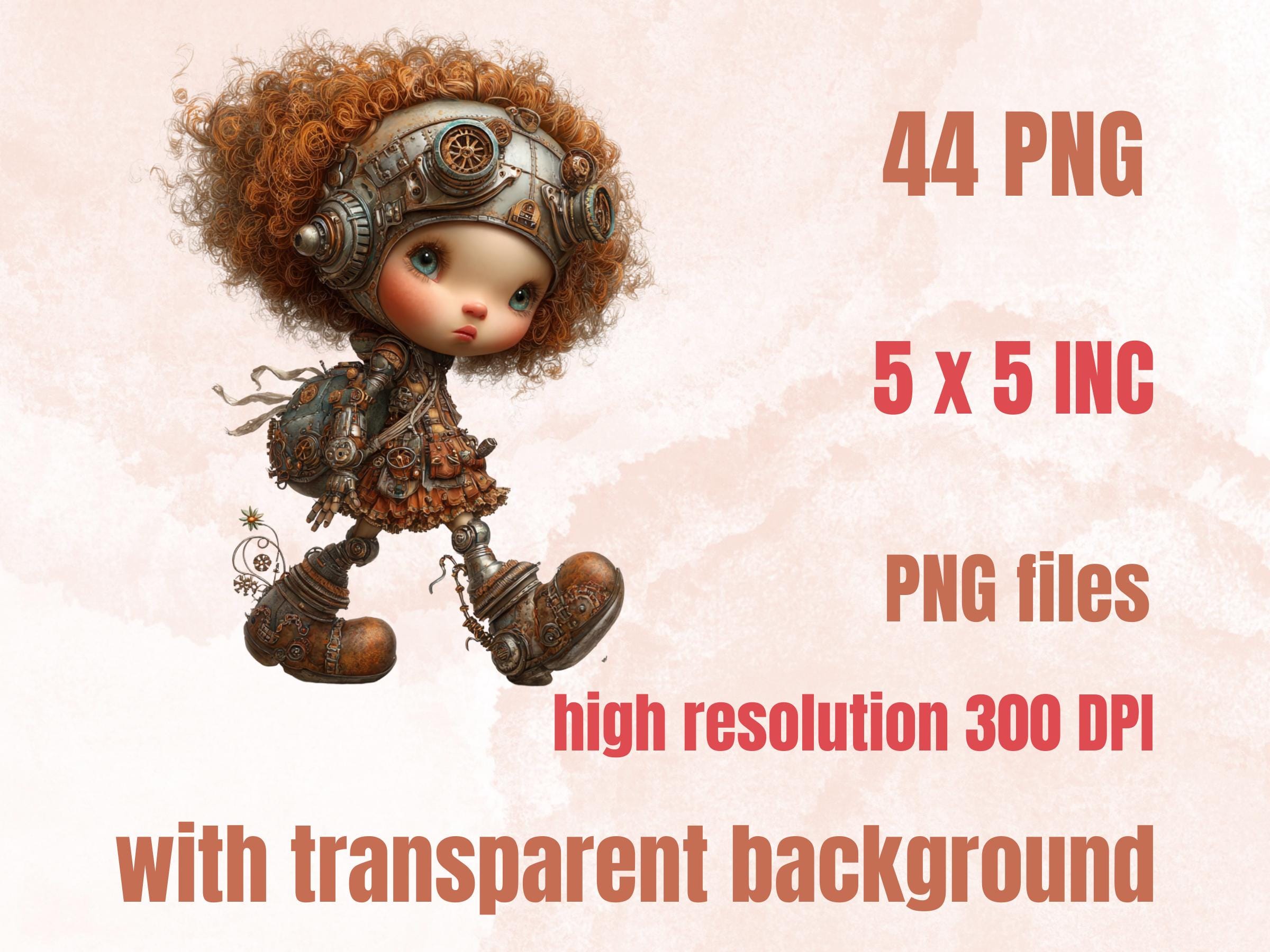 Steampunk Industrial Girls Clipart – 44 PNG Whimsical Victorian Hats, Gears, Fashion for Crafts & Journals (Digital Download)
