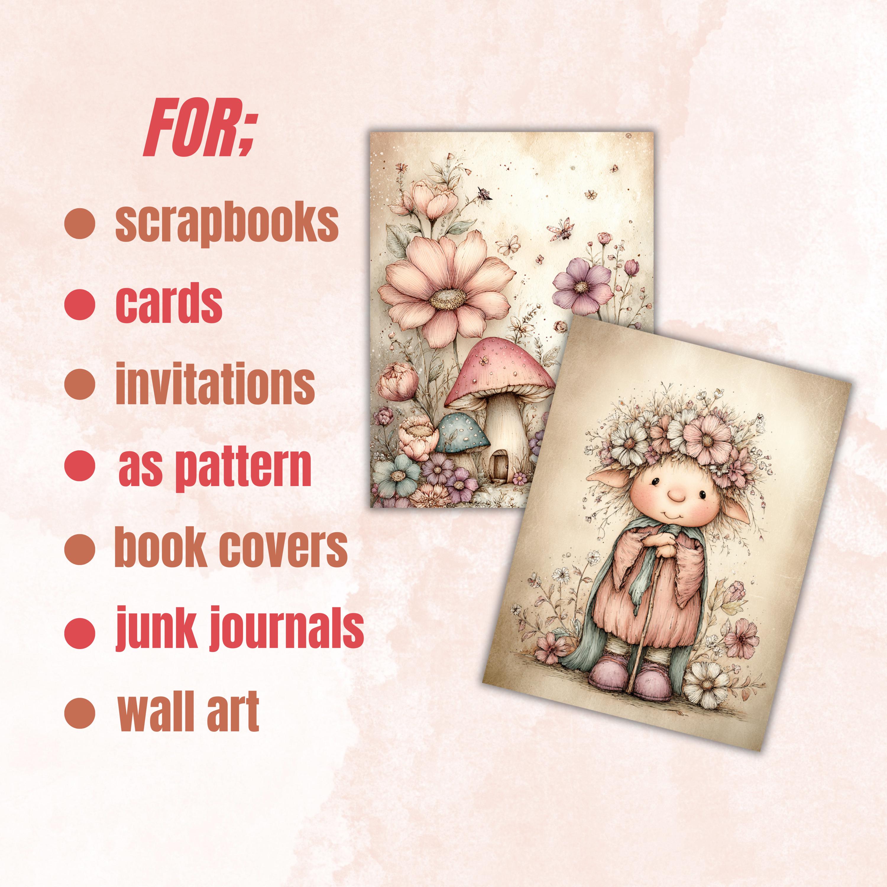 Fairycore Journal Pages, Cottagecore Forest Backgrounds, Magical Printable (Letter Size)