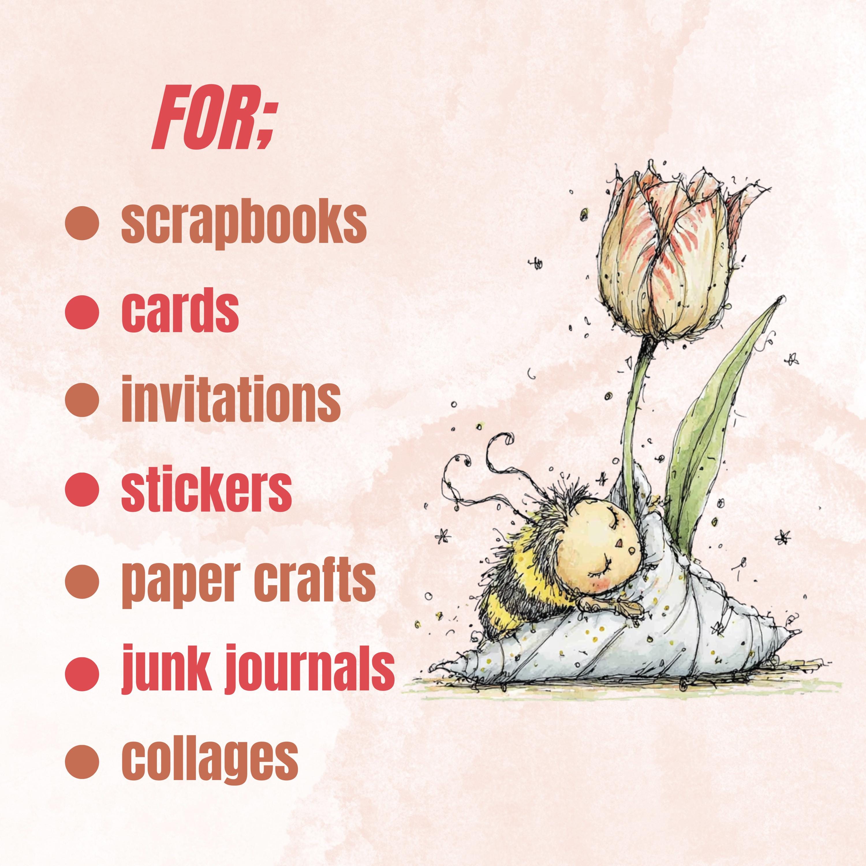 Watercolor Bee Secret Life Clipart: Whimsical Storybook Illustration PNG (Digital Download)