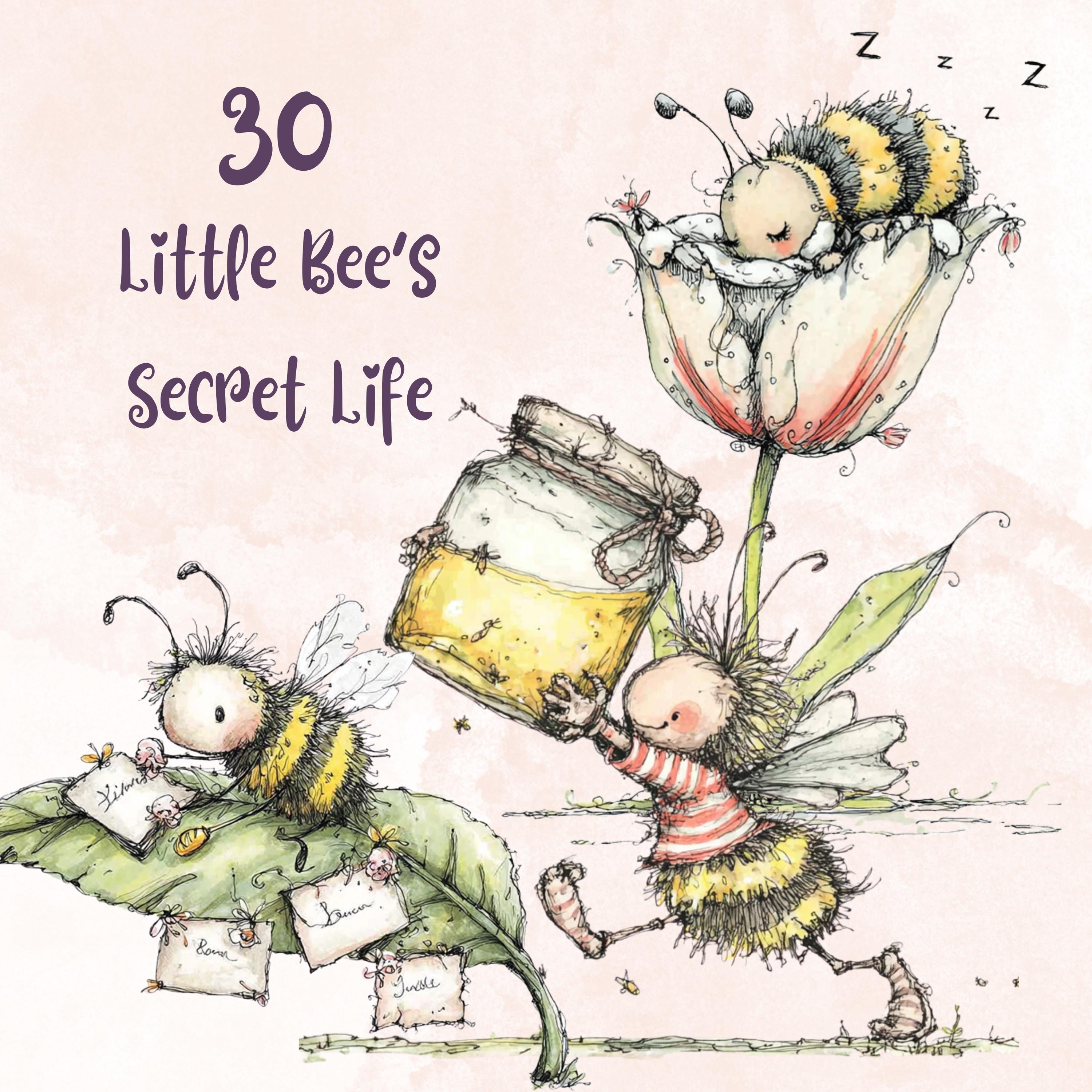 Watercolor Bee Secret Life Clipart: Whimsical Storybook Illustration PNG (Digital Download)
