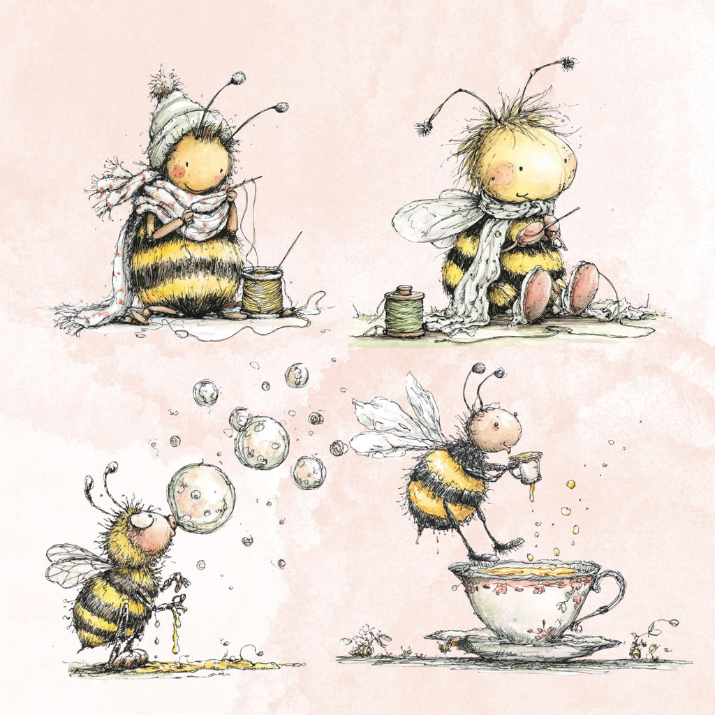 Watercolor Bee Secret Life Clipart: Whimsical Storybook Illustration PNG (Digital Download)