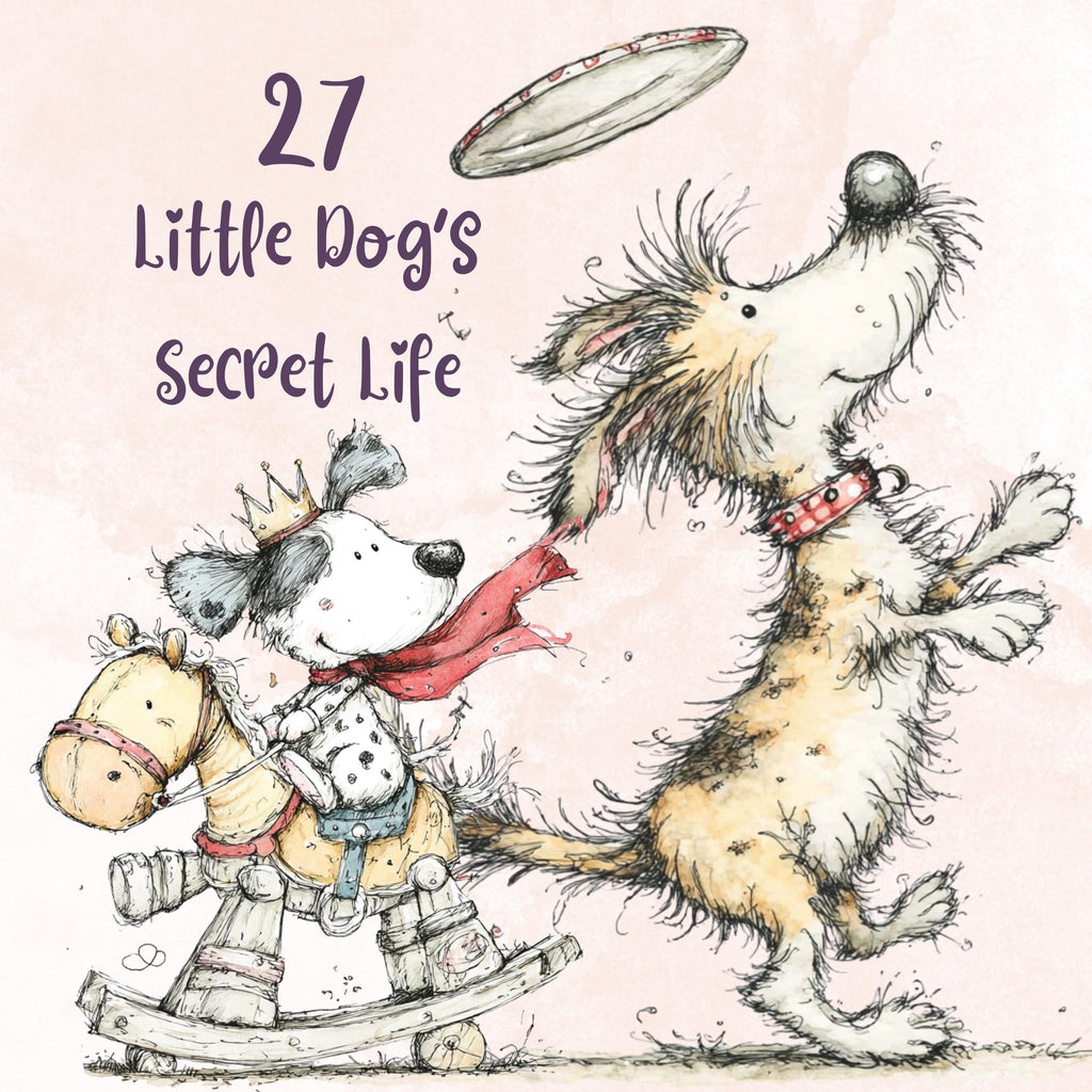 Watercolor Dog Secret Life Clipart: Whimsical Puppy Storybook Illustration PNG (Digital Download)