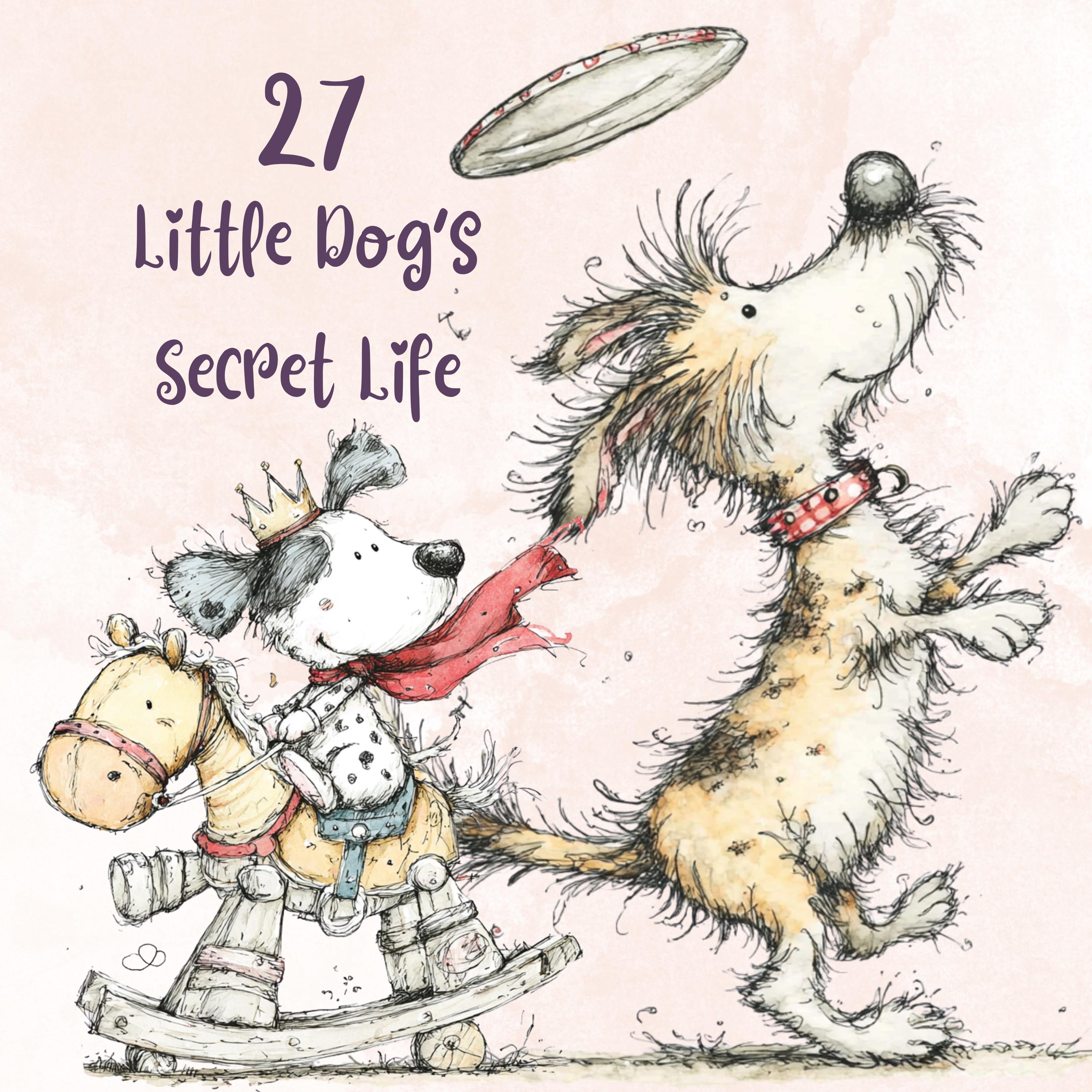 Watercolor Dog Secret Life Clipart: Whimsical Puppy Storybook Illustration PNG (Digital Download)