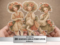 Whimsical Rococo Girl Fussy Cut Bundle, 28 Vintage Rococo Cutouts, Feminine Junk Journal Ephemera Scrapbook Sheets