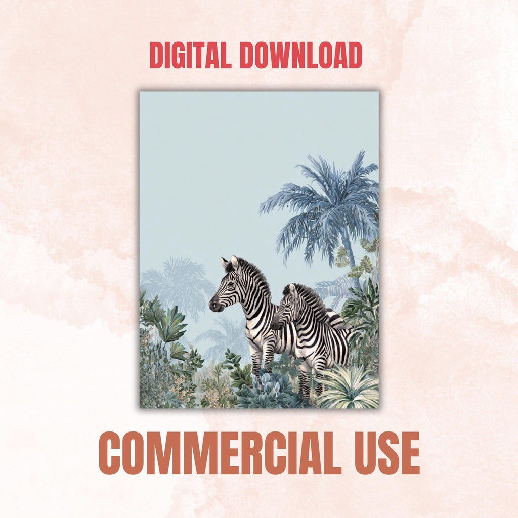 44 Safari Border Lined Pages Printable, Letter Size Jungle Animal Writing Paper Kids Stationery Commercial Use