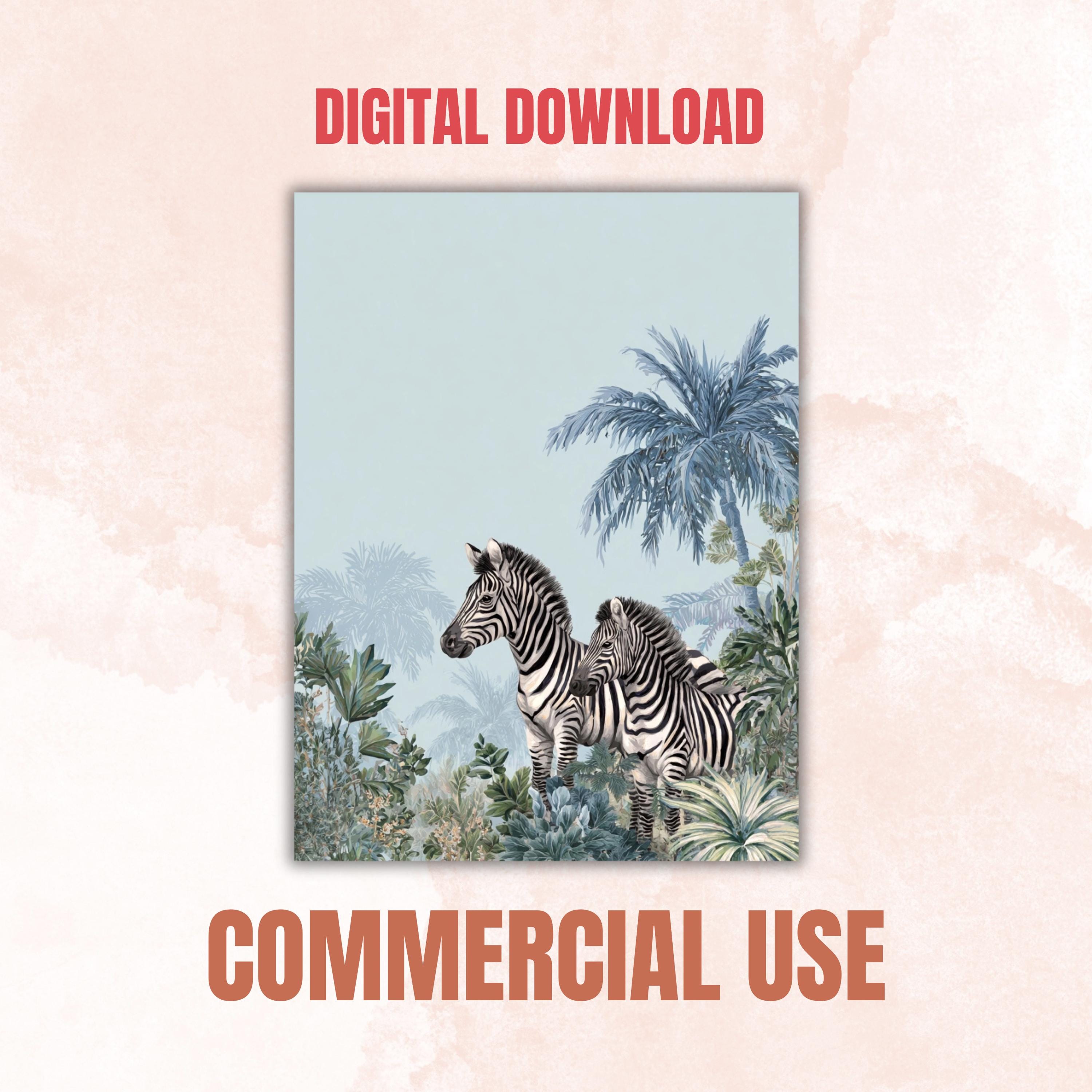 44 Safari Border Lined Pages Printable, Letter Size Jungle Animal Writing Paper Kids Stationery Commercial Use