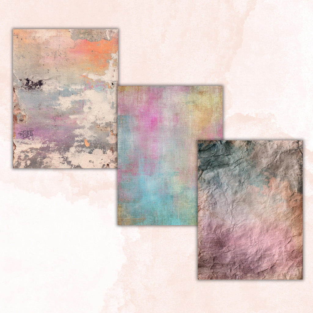 Grunge Pastel Pages, Soft Aesthetic Junk Journal Paper, Dreamy Collage Backgrounds, Pastel Grunge Printable, Letter Size