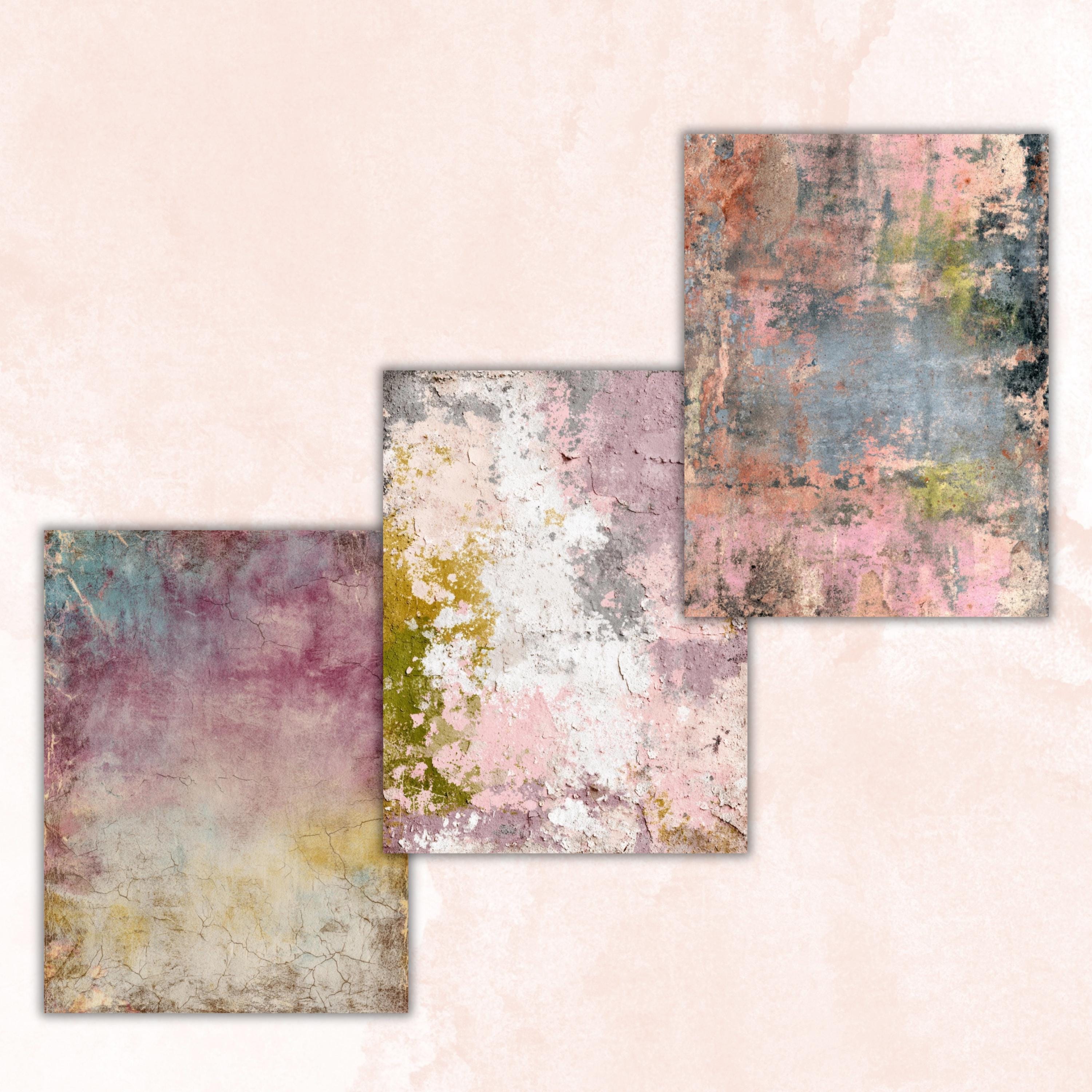 Grunge Pastel Pages, Soft Aesthetic Junk Journal Paper, Dreamy Collage Backgrounds, Pastel Grunge Printable, Letter Size