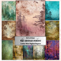 Abstract Grunge Forest Pages, Woodland Junk Journal Backgrounds, Forest Texture Collage Paper, Printable Letter Size Journal Pages