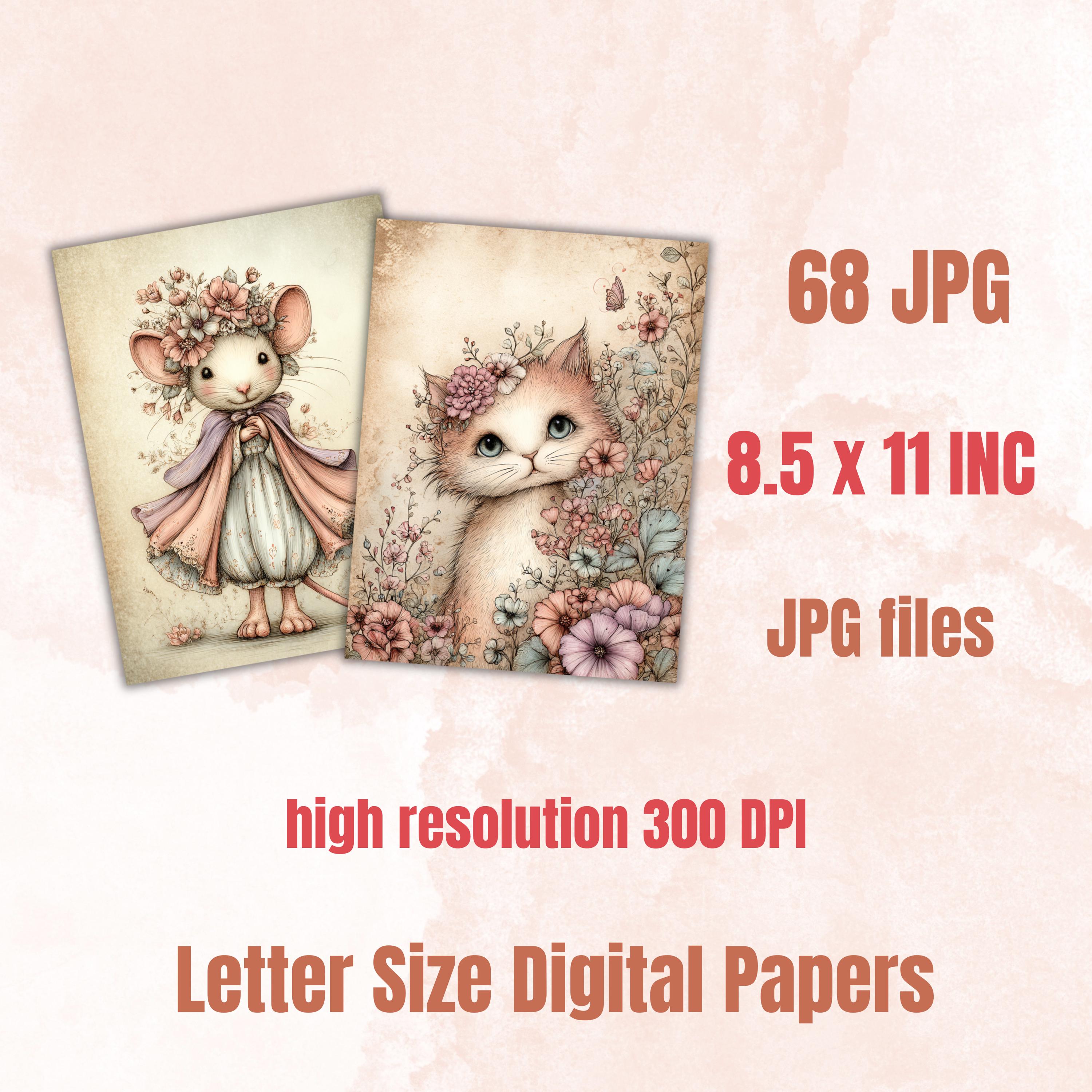Fairycore Journal Pages, Cottagecore Forest Backgrounds, Magical Printable (Letter Size)