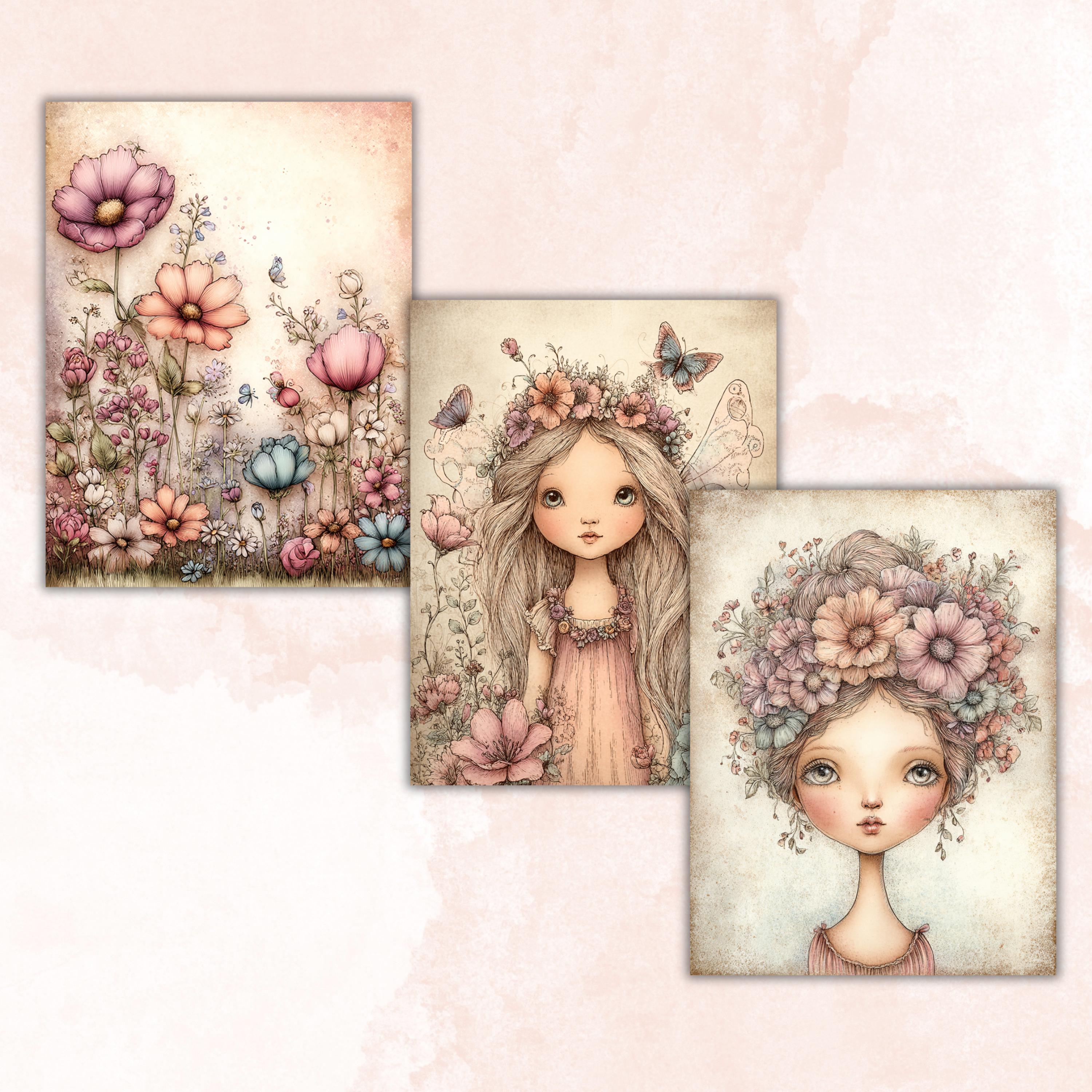 Fairycore Journal Pages, Cottagecore Forest Backgrounds, Magical Printable (Letter Size)