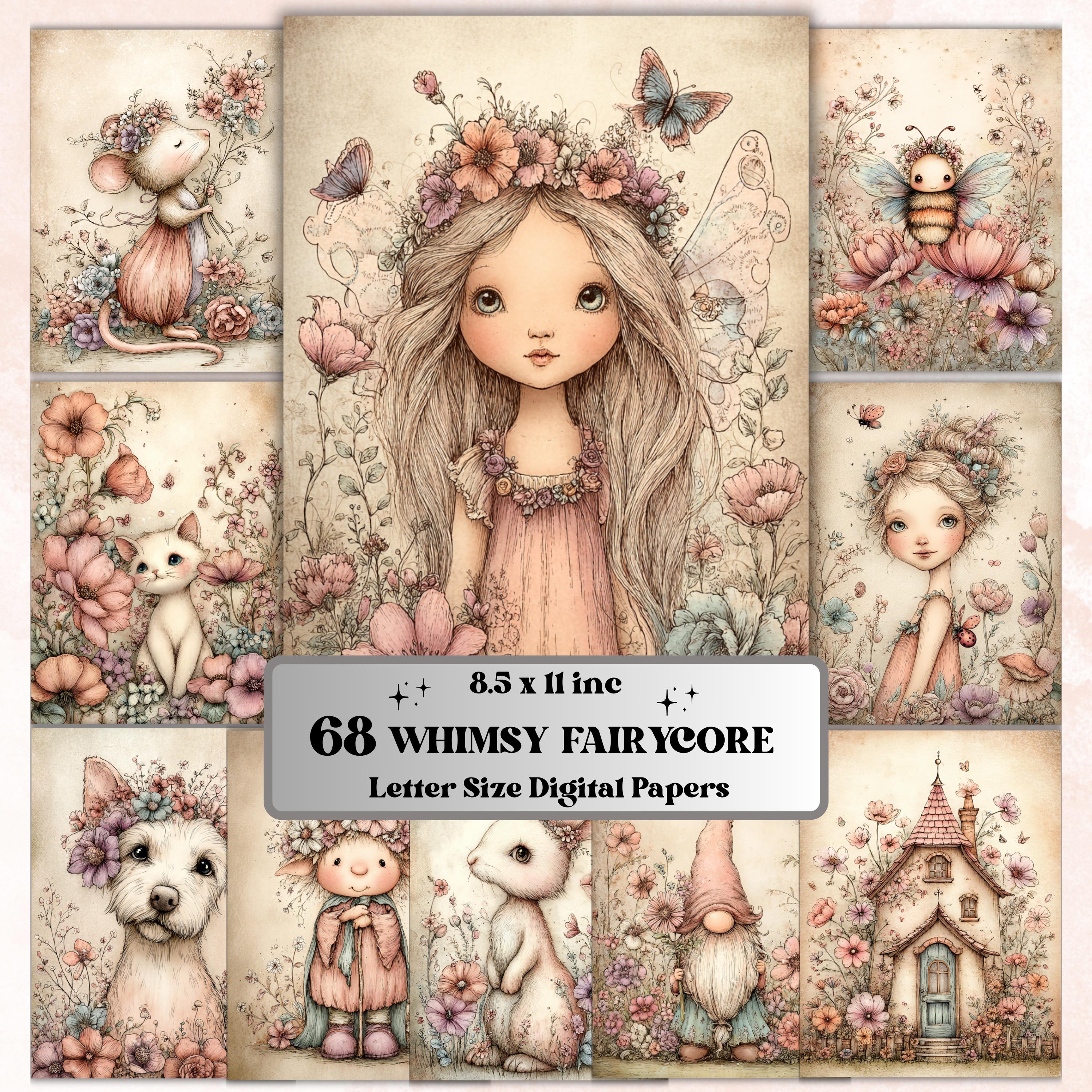 Fairycore Journal Pages, Cottagecore Forest Backgrounds, Magical Printable (Letter Size)