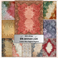 Grunge Lace Pages, Vintage Lace Backgrounds, Shabby Chic Junk Journal Paper, Elegant Collage Printable, Letter Size