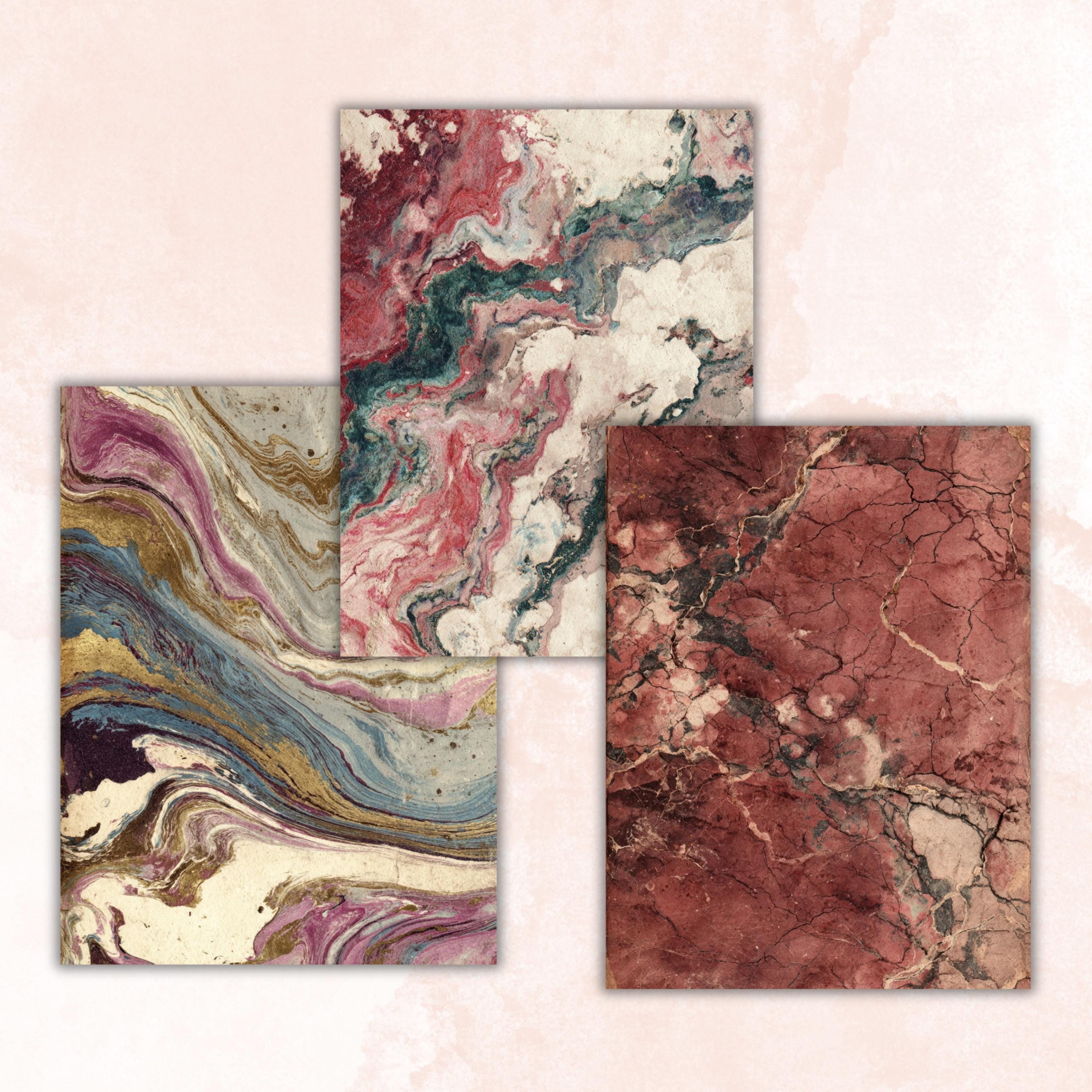 Grunge Marble Pages, Stone Texture Backgrounds, Luxury Aesthetic Junk Journal Paper, Elegant Collage Printable, Letter Size