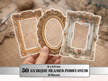 Antique Frames Fussy Cut, 50 Vintage Fancy Frame Cutouts, Photo Frames for Junk Journal, Scrapbooking Collage Sheet