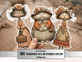 Quirky Cats Fussy Cut, 36 Whimsical Cat Cutouts, Victorian Ephemera Junk Journal Scrapbook Sheets, Printable Paper Dolls