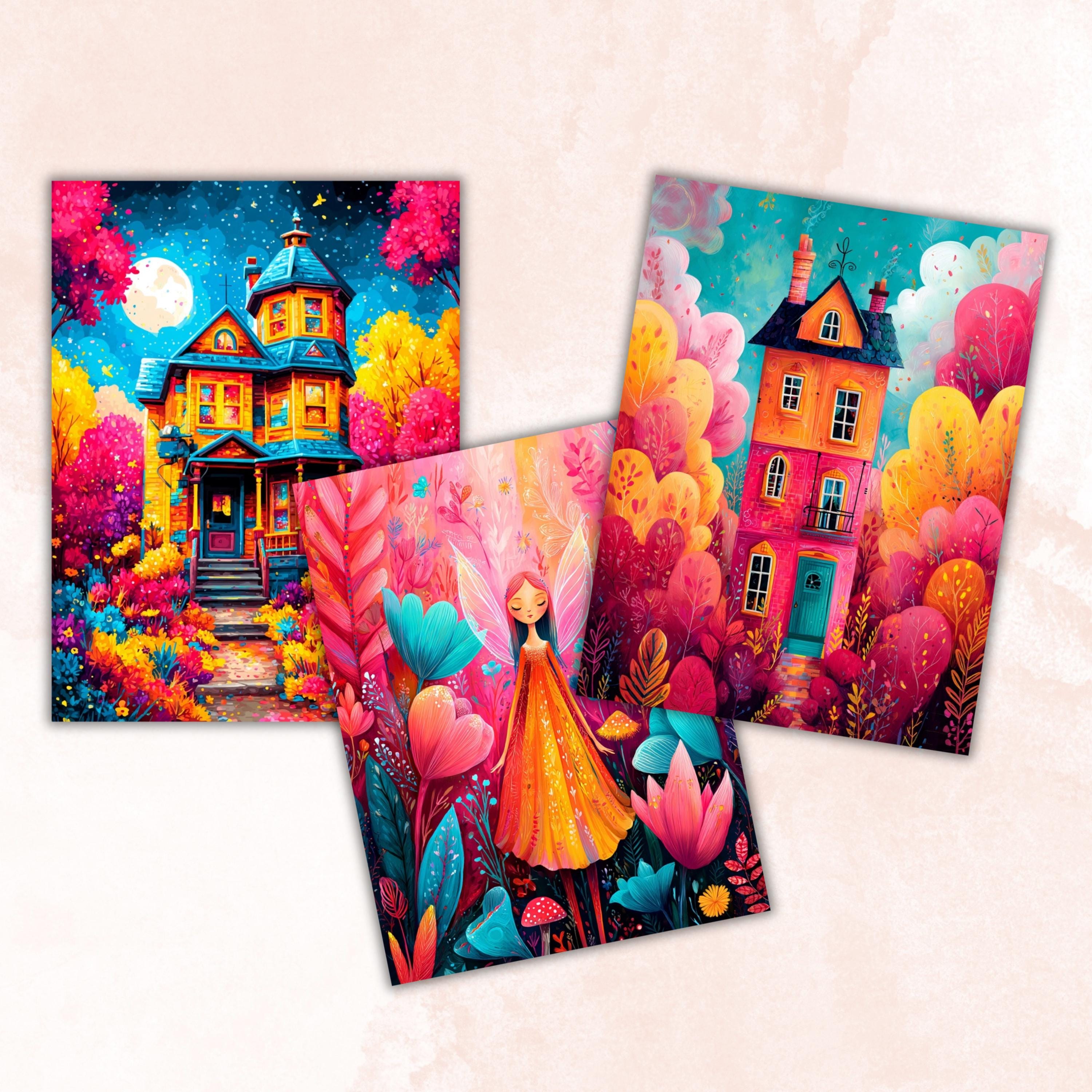 Charming Tales Pages, Whimsical Storybook Backgrounds, Fairytale Junk Journal Paper, Cute Fantasy Collage Printable, Letter Size