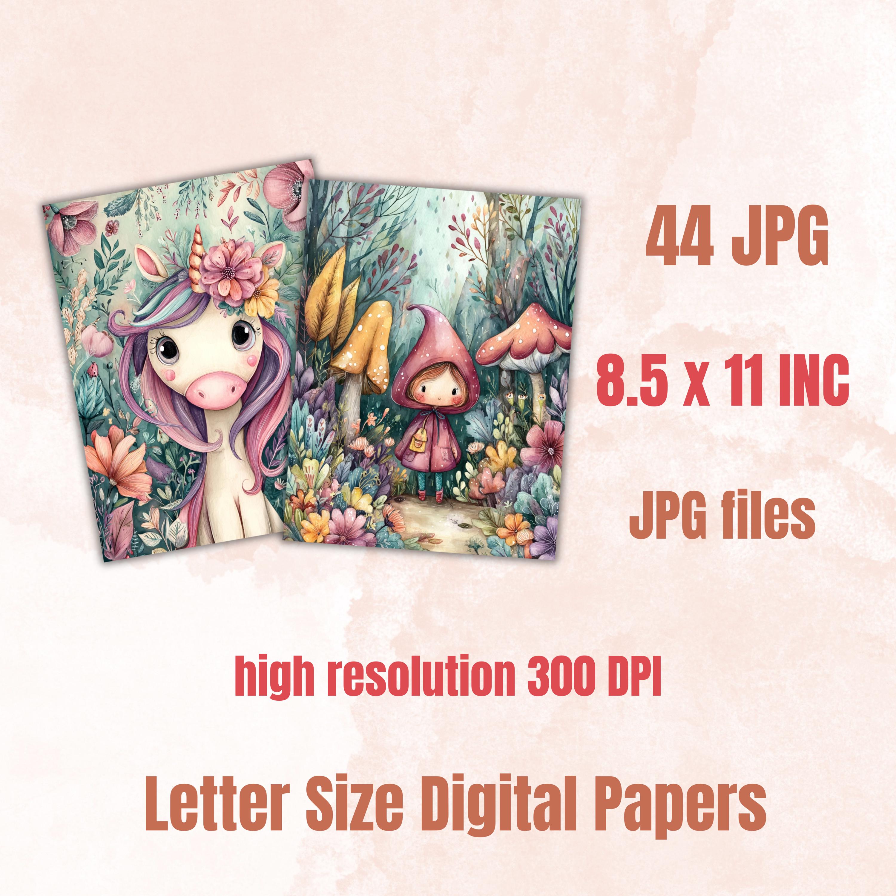 Pastel Stories Pages, Soft Aesthetic Backgrounds, Cute Storybook Junk Journal Paper, Dreamy Pastel Collage Printable, Letter Size