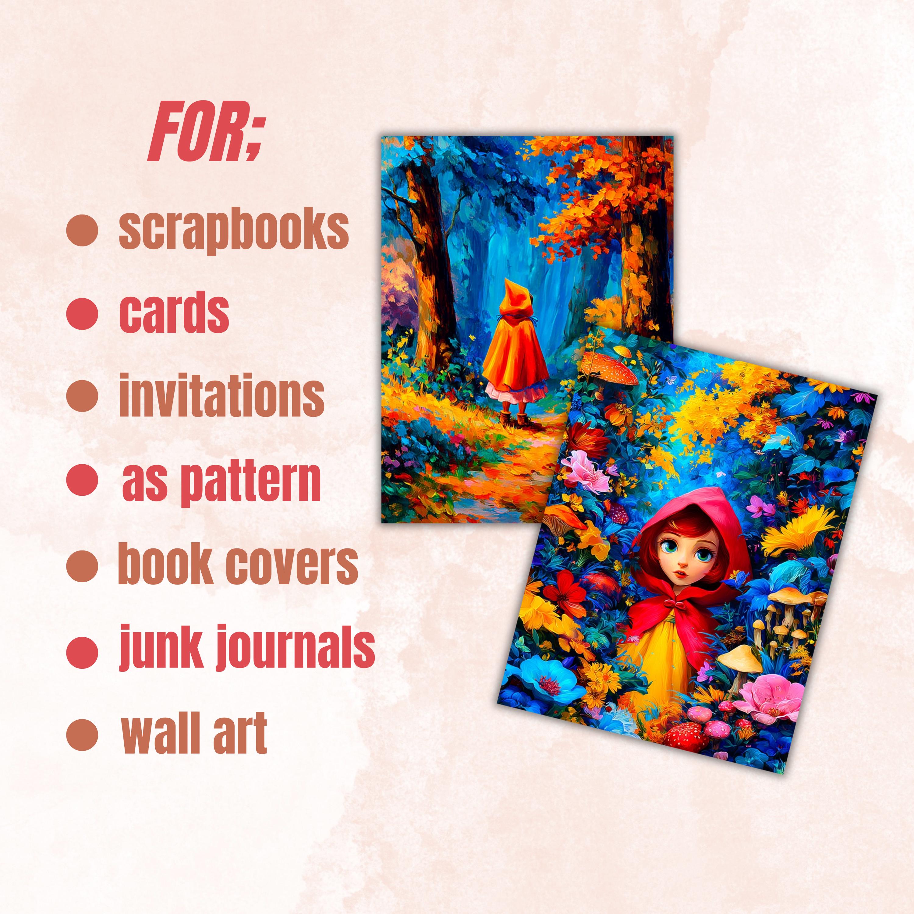 Cozy Fairytale Pages, Cottagecore Backgrounds, Whimsical Storybook Junk Journal Paper, Cute Fantasy Collage Printable, Letter Size