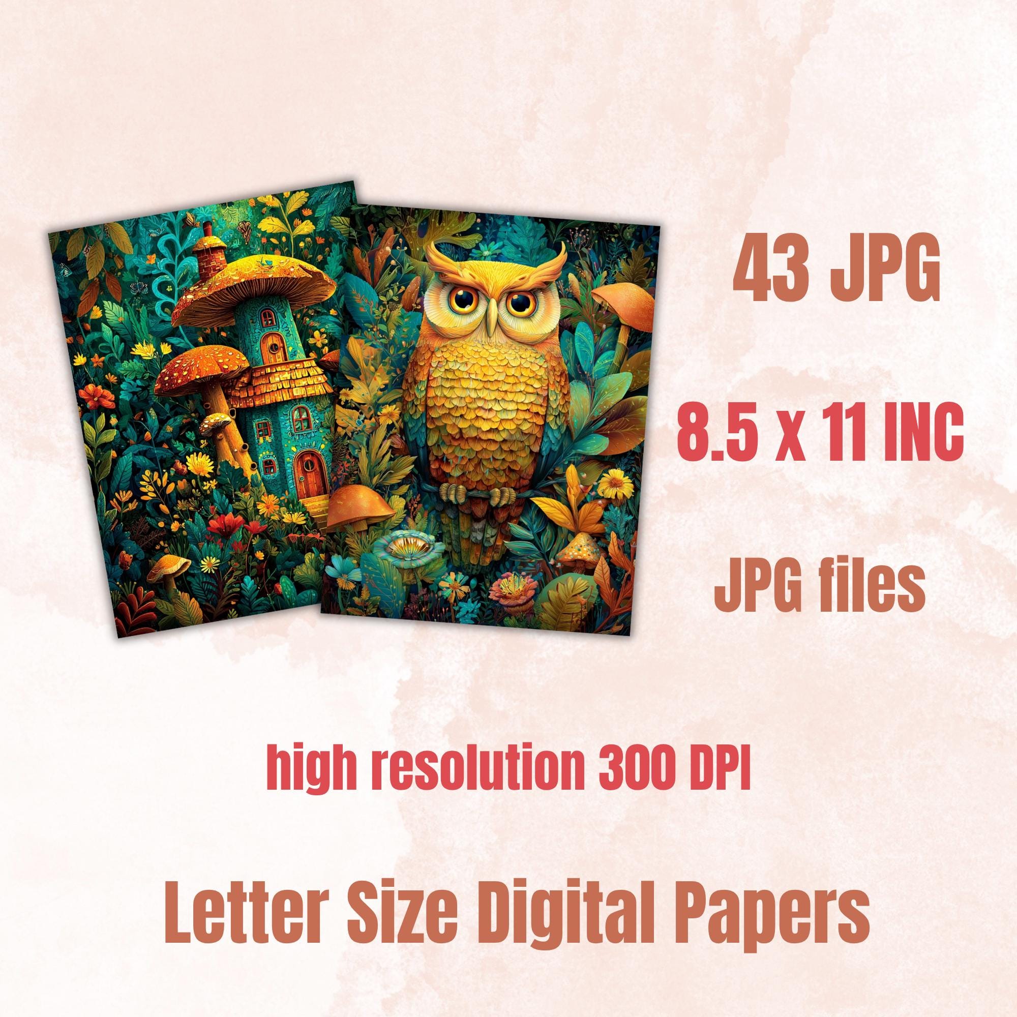Woodland Stories Pages, Forest Fairytale Backgrounds, Cozy Nature Junk Journal Paper, Rustic Woodland Collage Printable, Letter Size