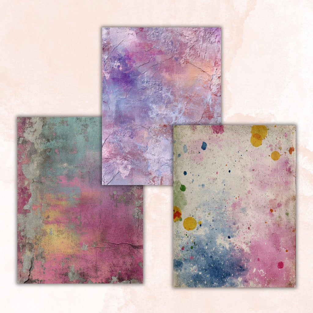 Grunge Pastel Pages, Soft Aesthetic Junk Journal Paper, Dreamy Collage Backgrounds, Pastel Grunge Printable, Letter Size