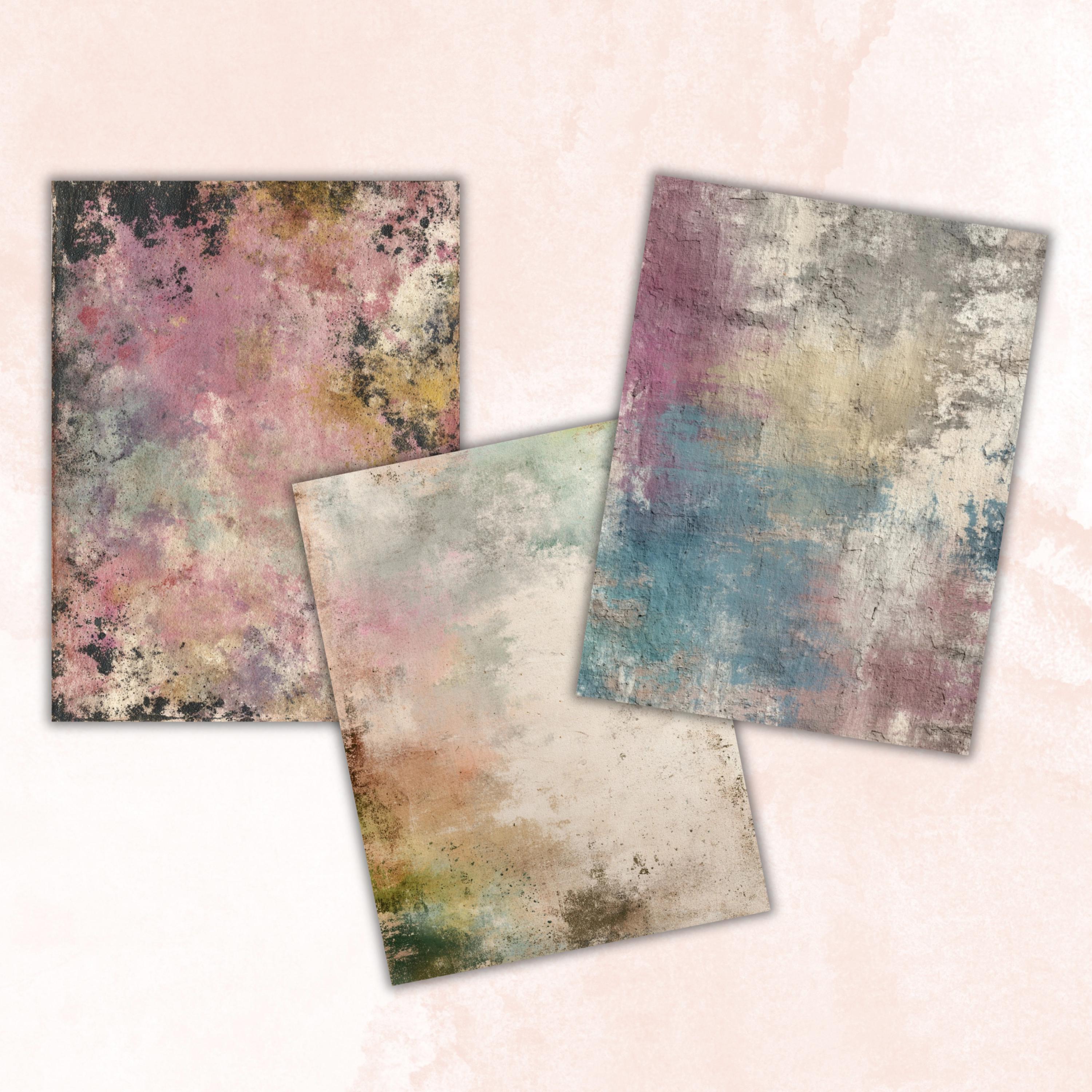 Grunge Pastel Pages, Soft Aesthetic Junk Journal Paper, Dreamy Collage Backgrounds, Pastel Grunge Printable, Letter Size