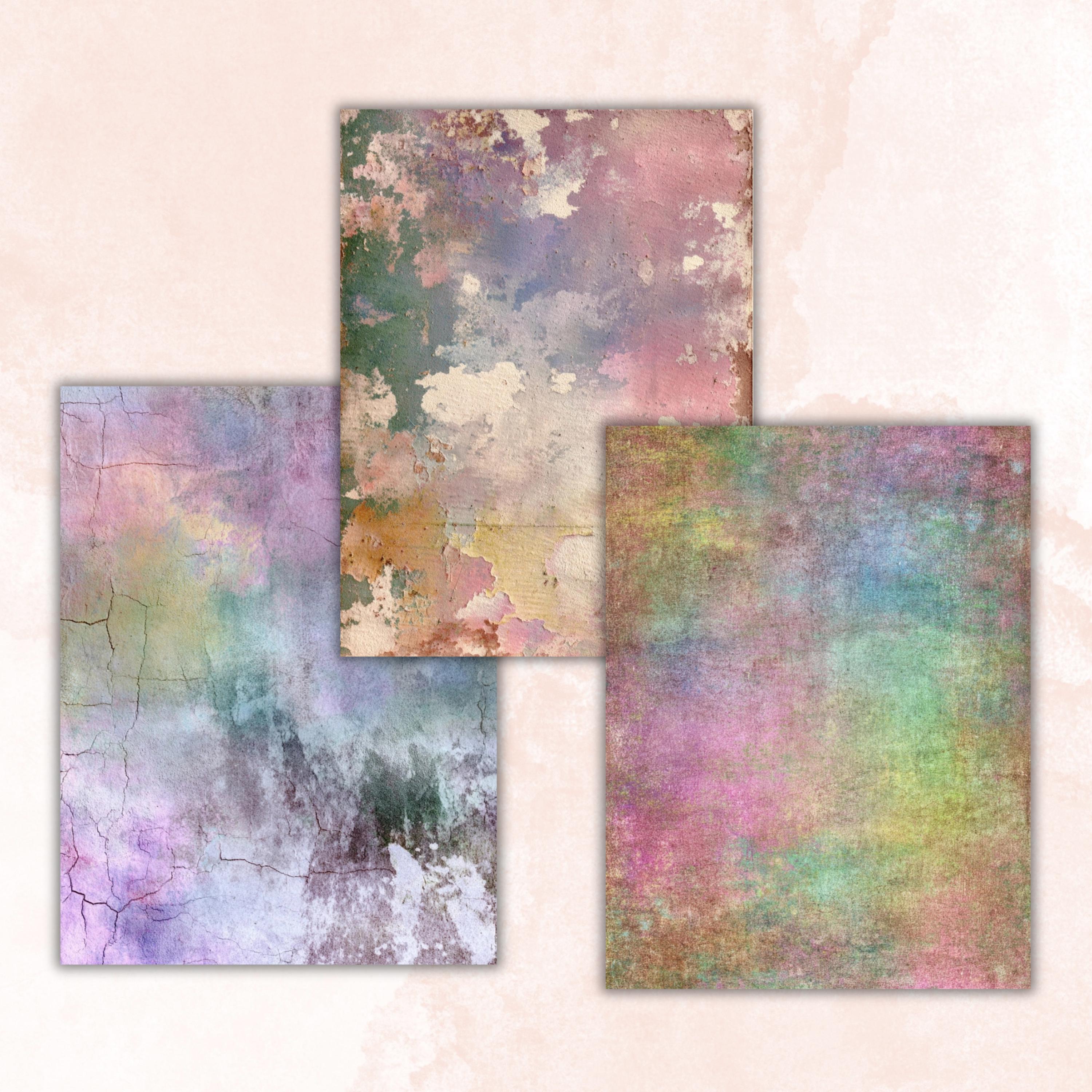 Grunge Pastel Pages, Soft Aesthetic Junk Journal Paper, Dreamy Collage Backgrounds, Pastel Grunge Printable, Letter Size