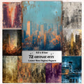 Grunge City Pages, Urban Junk Journal Backgrounds, Street Collage Paper, Industrial City Texture Printable, Letter Size