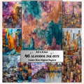 Alcohol Ink City Pages, Abstract Urban Backgrounds, Modern City Texture Junk Journal Paper, Colorful Aesthetic Printable, Letter Size