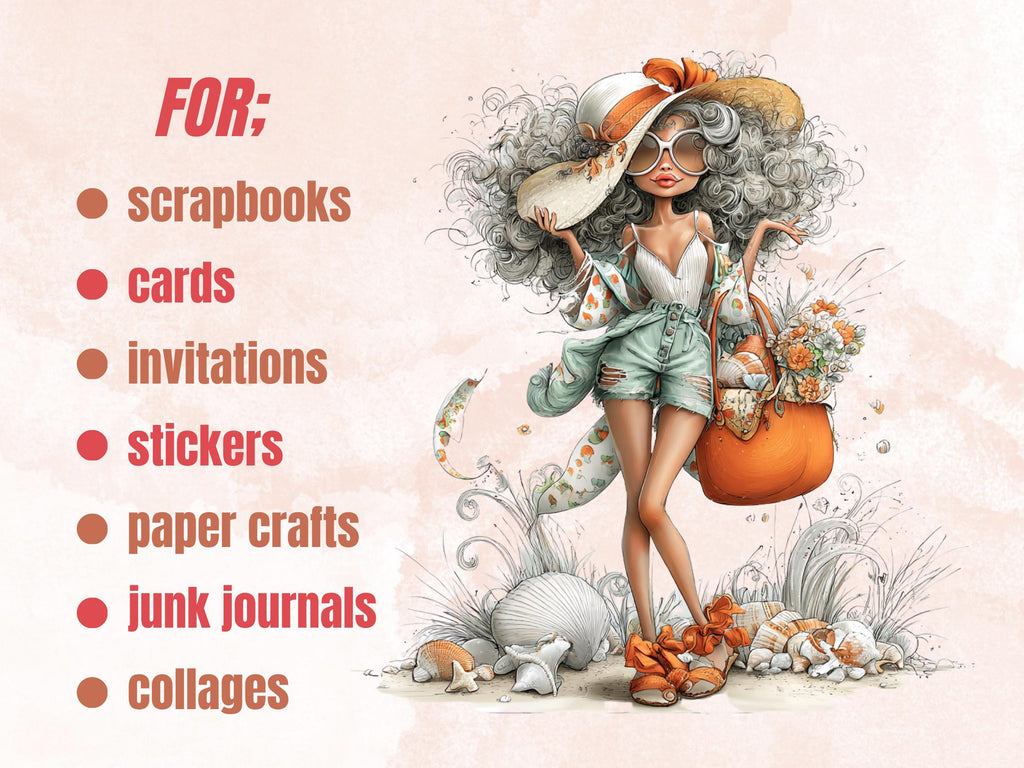 Summer Fairy Clipart Bundle | 66 Boho Beach Fantasy Whimsical PNG | Fairy Magic Digital Download