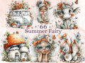 Summer Fairy Clipart Bundle | 66 Boho Beach Fantasy Whimsical PNG | Fairy Magic Digital Download
