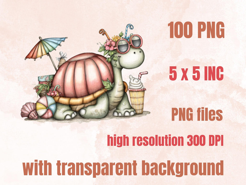 Summer Time Clipart Bundle | 100 Whimsical Quirky Beach PNG | Summer Holiday Digital Download