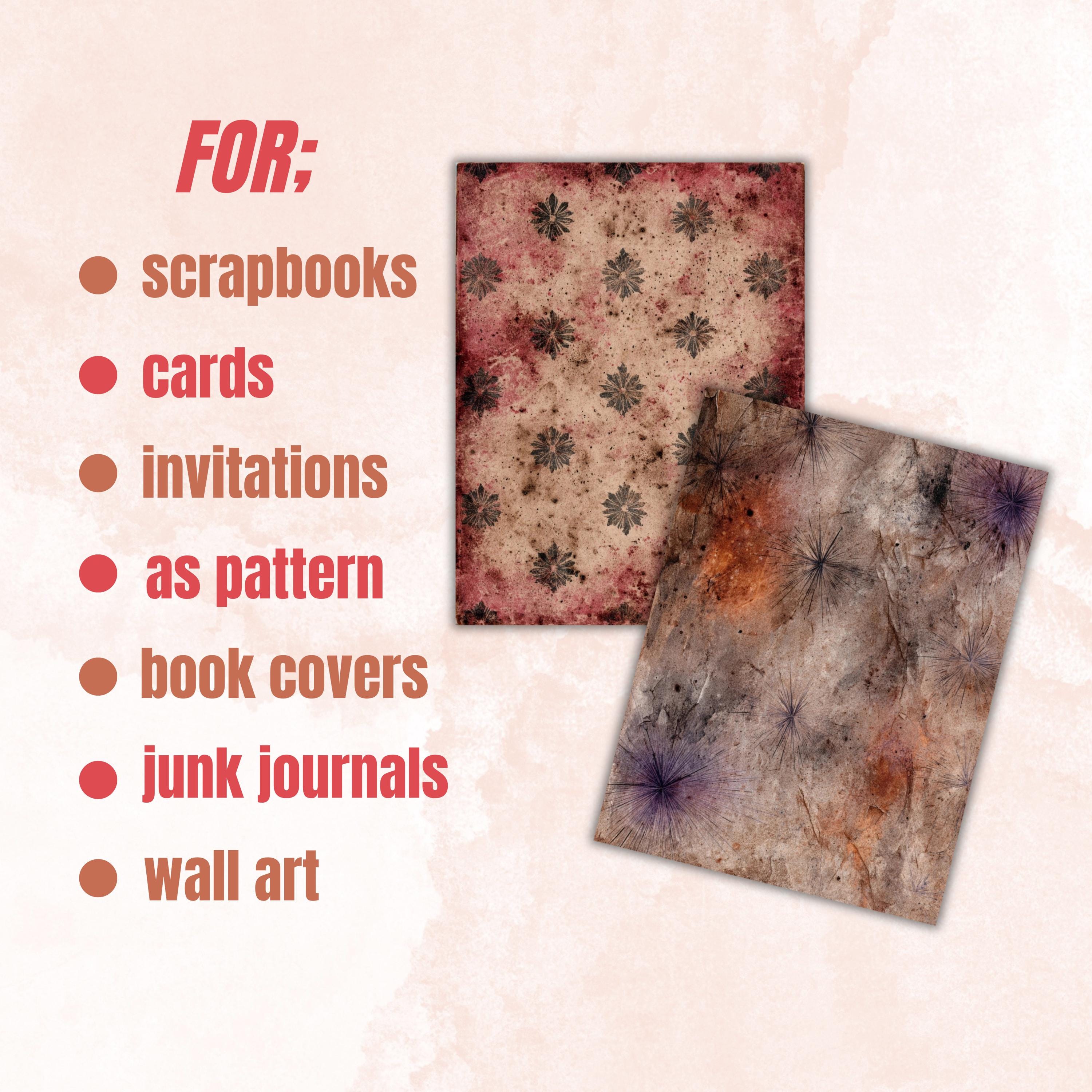 Grunge Star Pages, Celestial Backgrounds, Starry Sky Junk Journal Paper, Cosmic Aesthetic Printable, Letter Size
