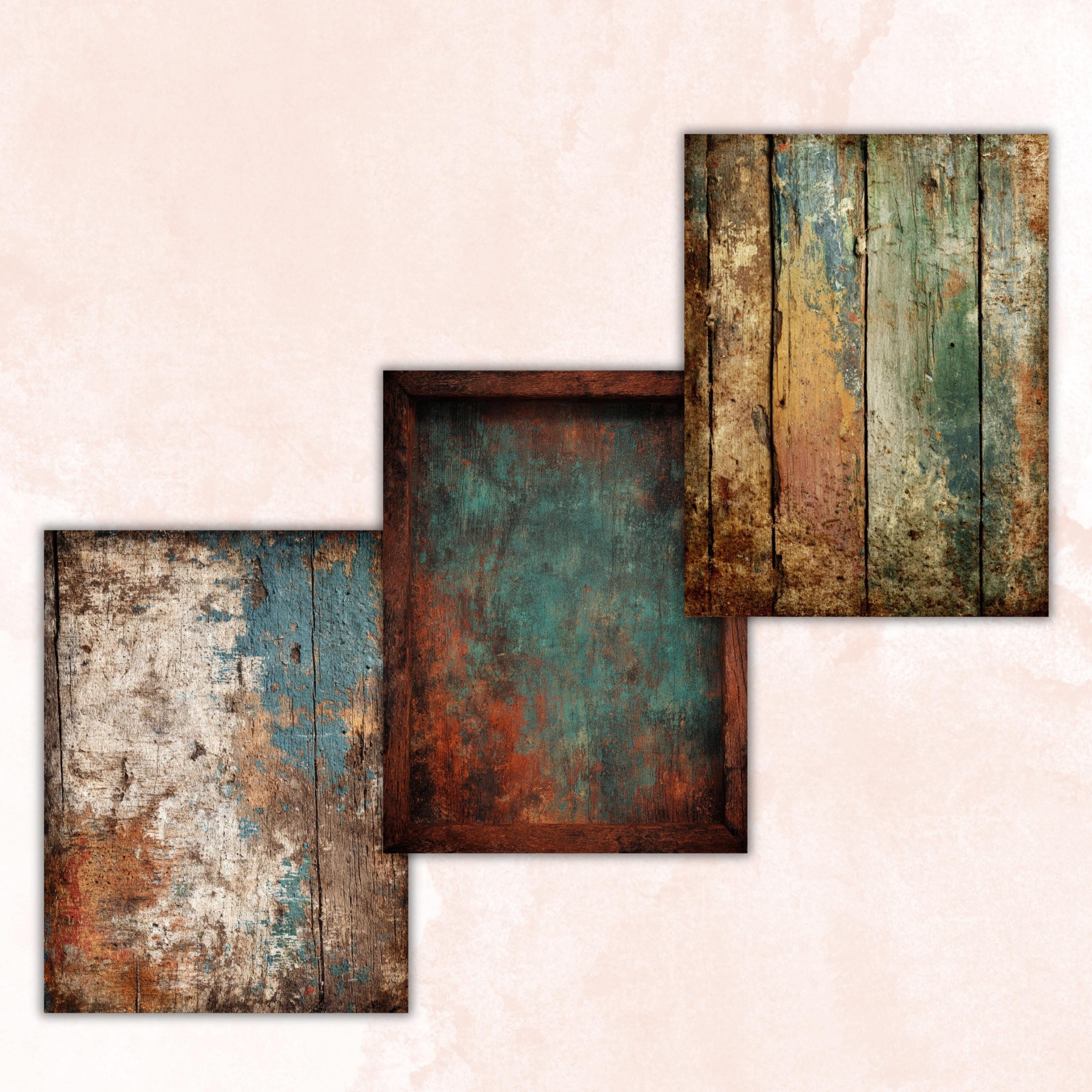 Grunge Wood Pages, Rustic Wood Texture Backgrounds, Farmhouse Junk Journal Paper, Vintage Wooden Printable, Letter Size