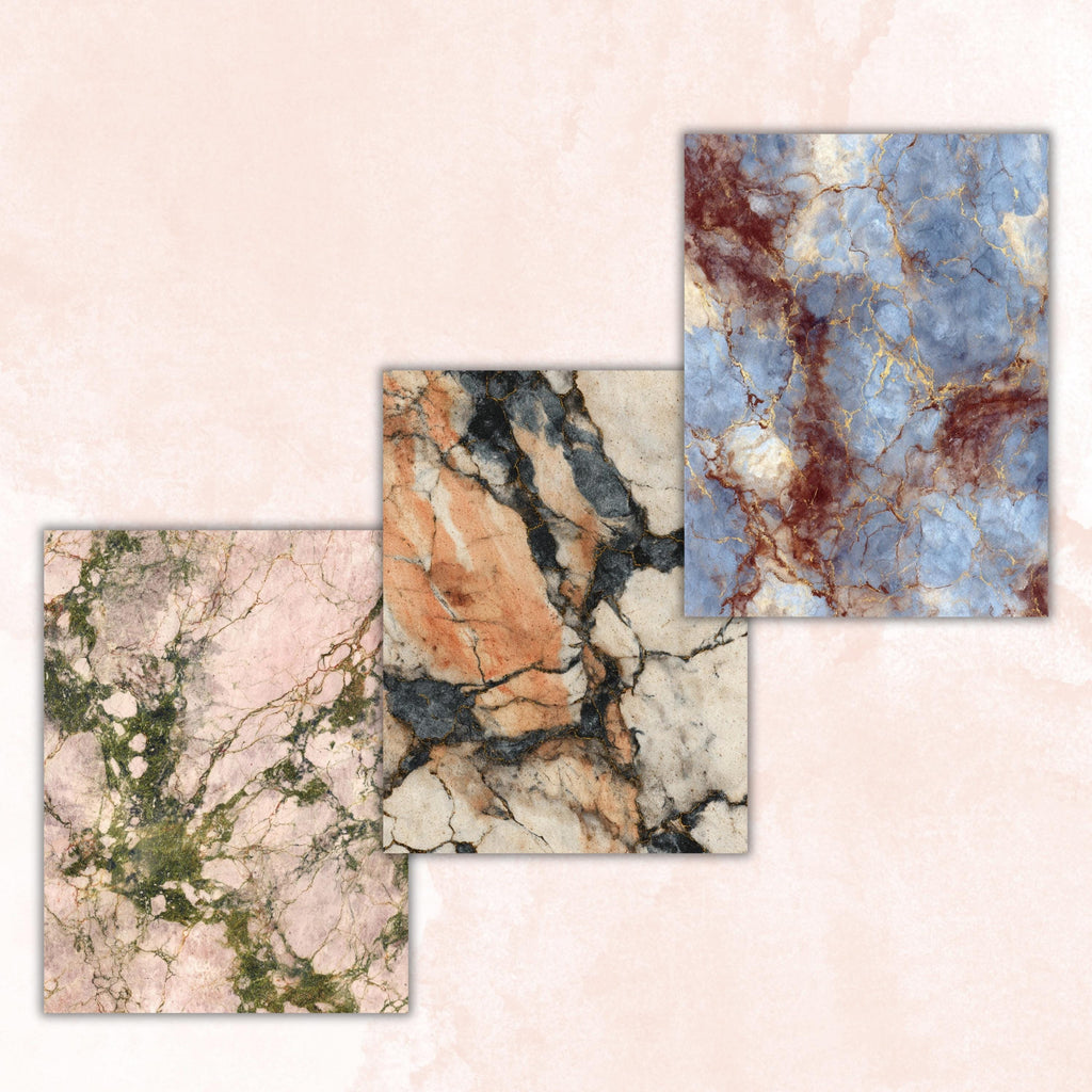 Grunge Marble Pages, Stone Texture Backgrounds, Luxury Aesthetic Junk Journal Paper, Elegant Collage Printable, Letter Size
