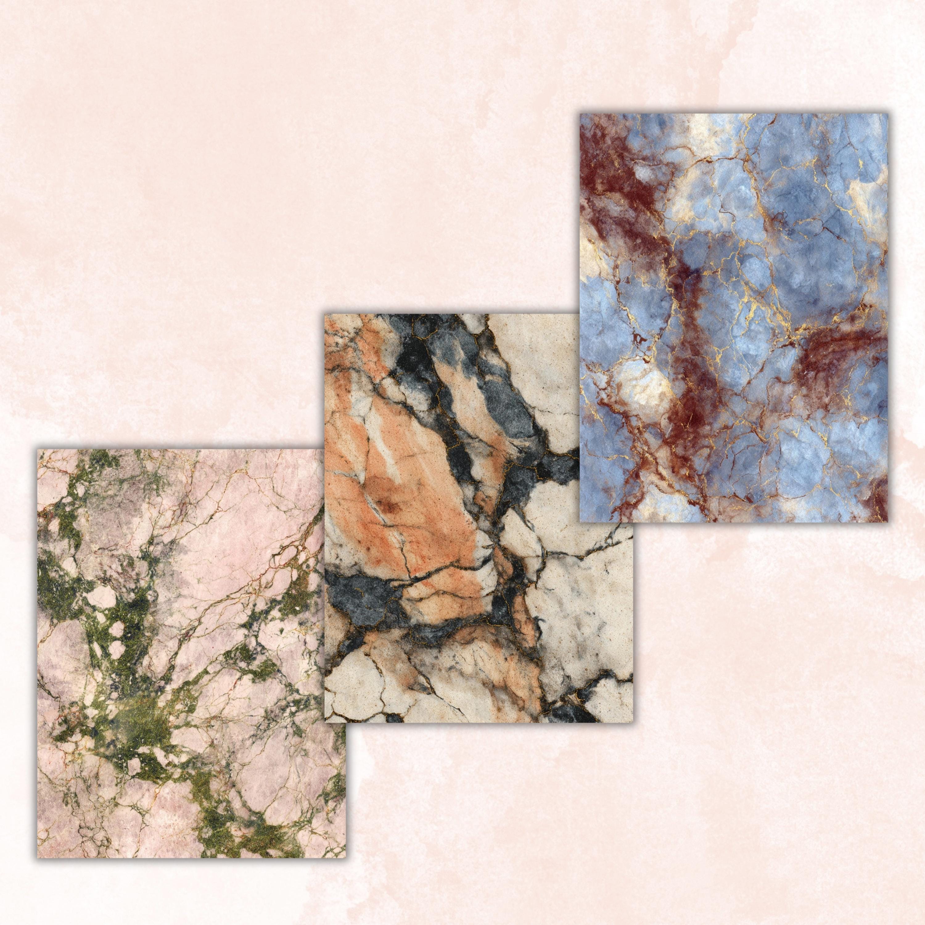 Grunge Marble Pages, Stone Texture Backgrounds, Luxury Aesthetic Junk Journal Paper, Elegant Collage Printable, Letter Size