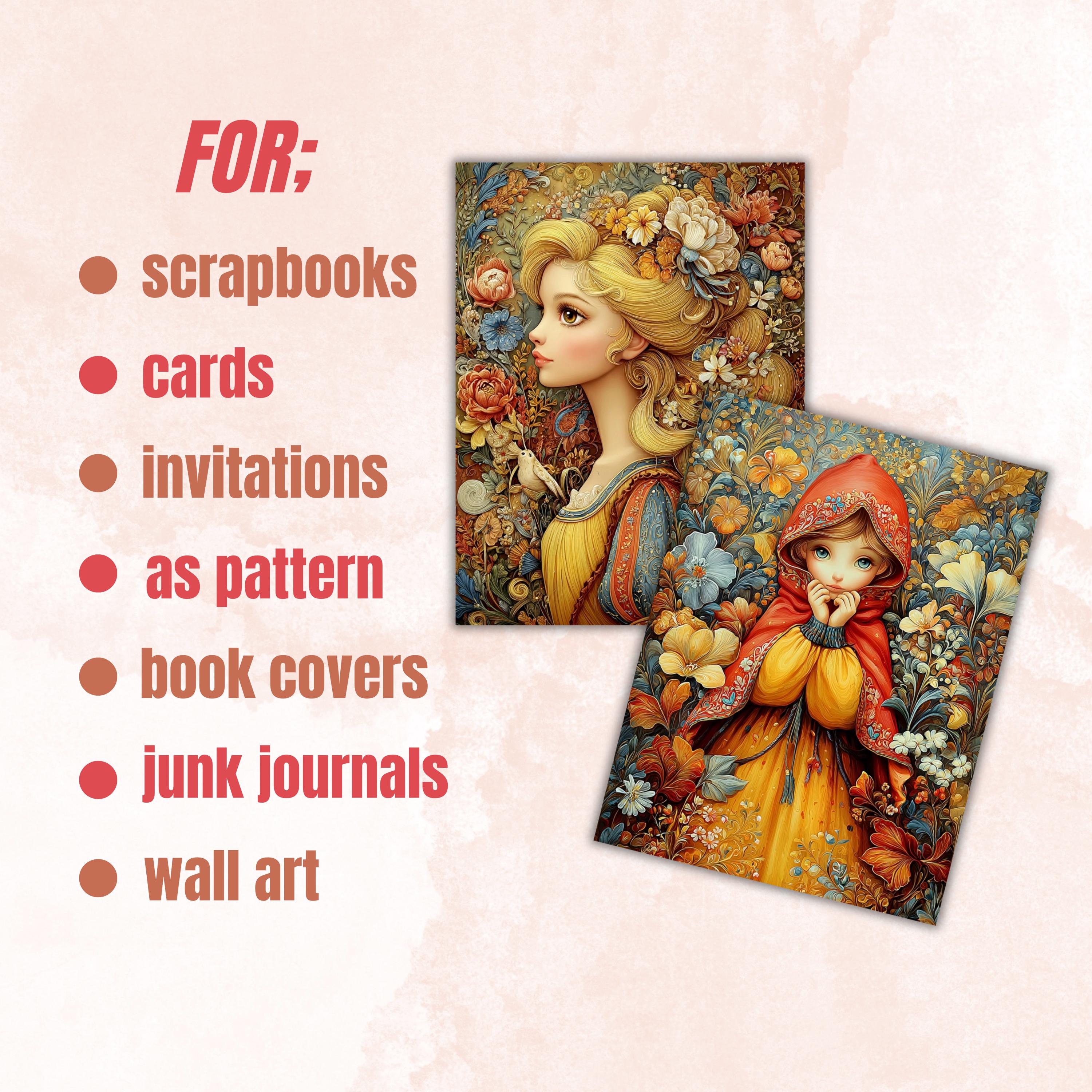 Golden Tales Pages, Luxury Fairytale Backgrounds, Gold Aesthetic Junk Journal Paper, Elegant Fantasy Printable, Letter Size