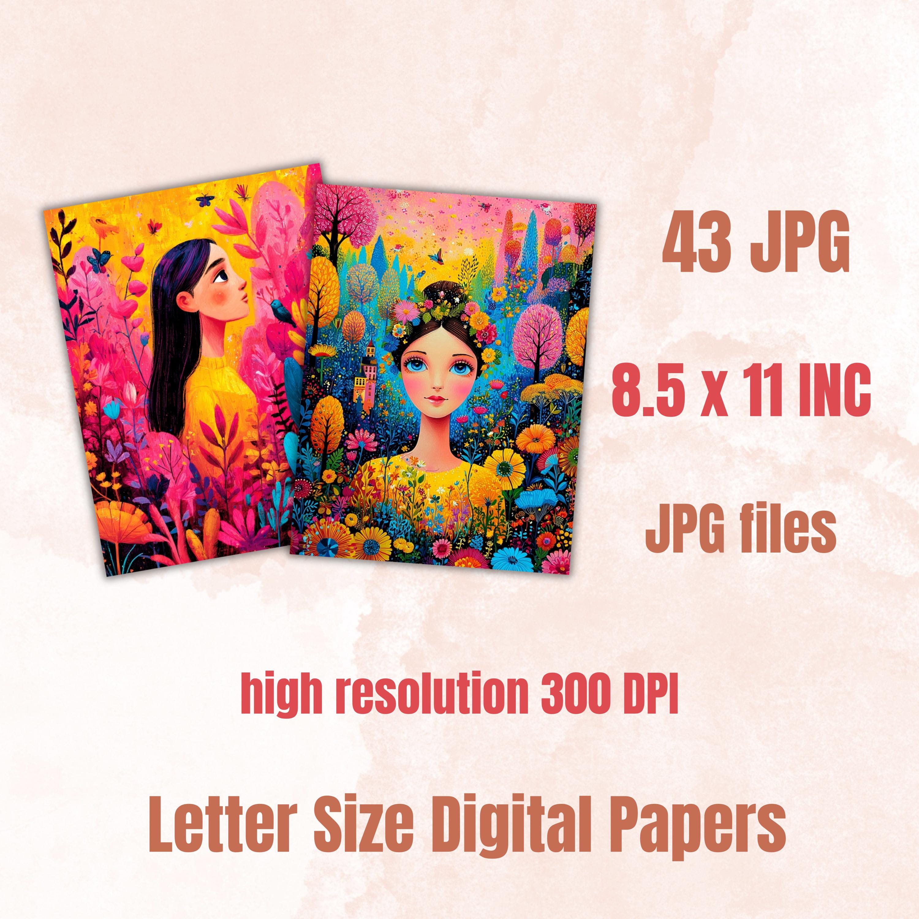 Pastoral Fairytale Pages, Cottagecore Backgrounds, Countryside Fantasy Junk Journal Paper, Rustic Storybook Printable, Letter Size