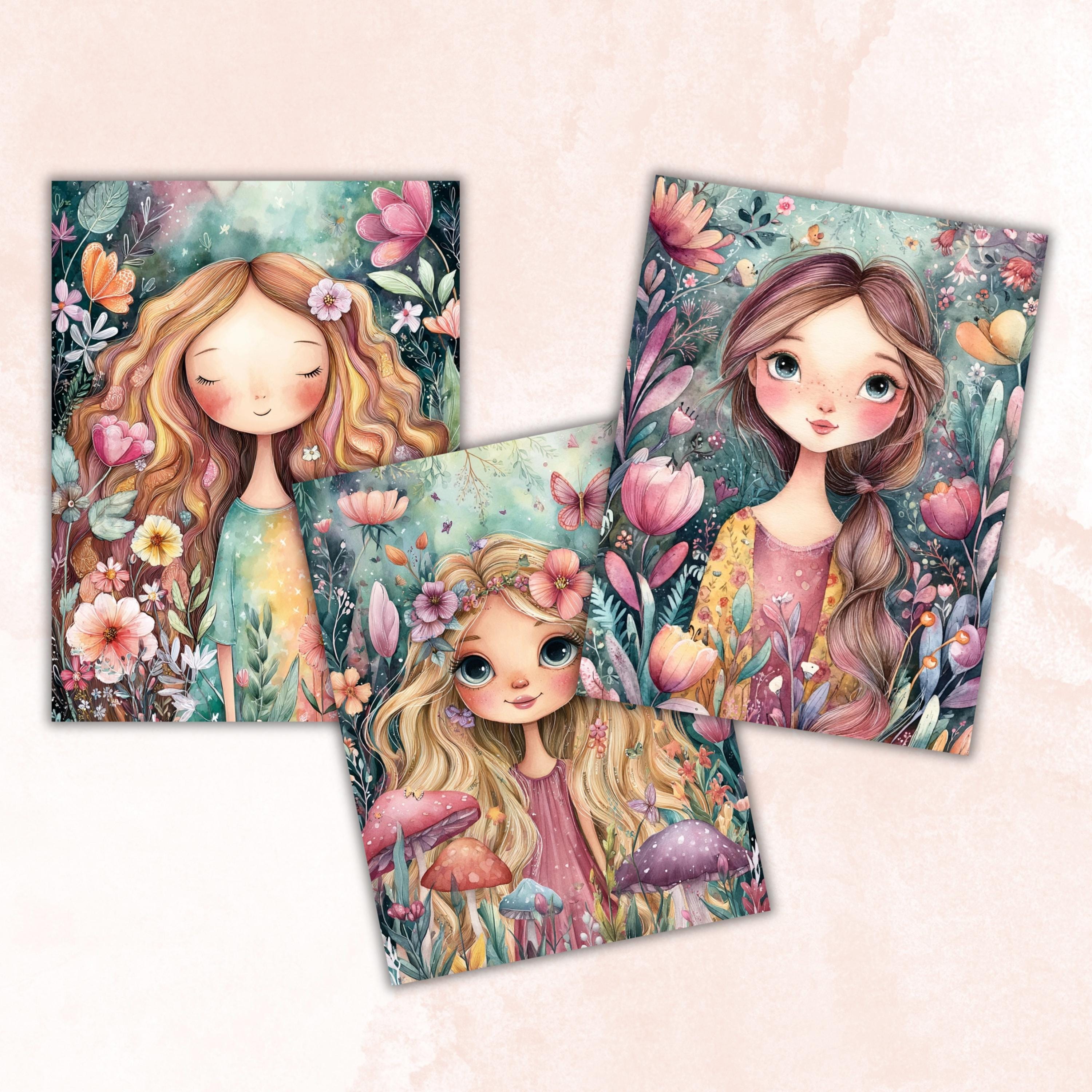 Pastel Stories Pages, Soft Aesthetic Backgrounds, Cute Storybook Junk Journal Paper, Dreamy Pastel Collage Printable, Letter Size