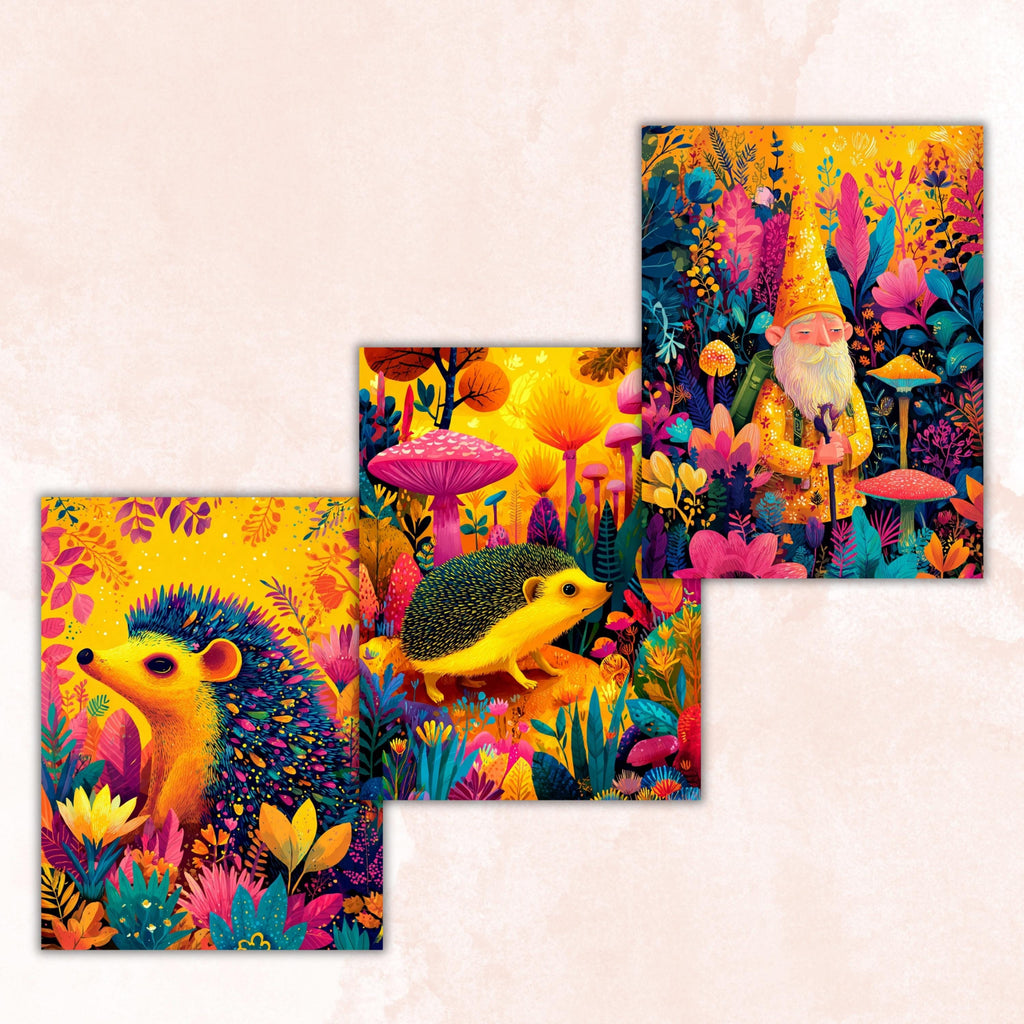 Safari Stories Pages, Jungle Animal Backgrounds, Wildlife Fairytale Junk Journal Paper, Exotic Nature Collage Printable, Letter Size