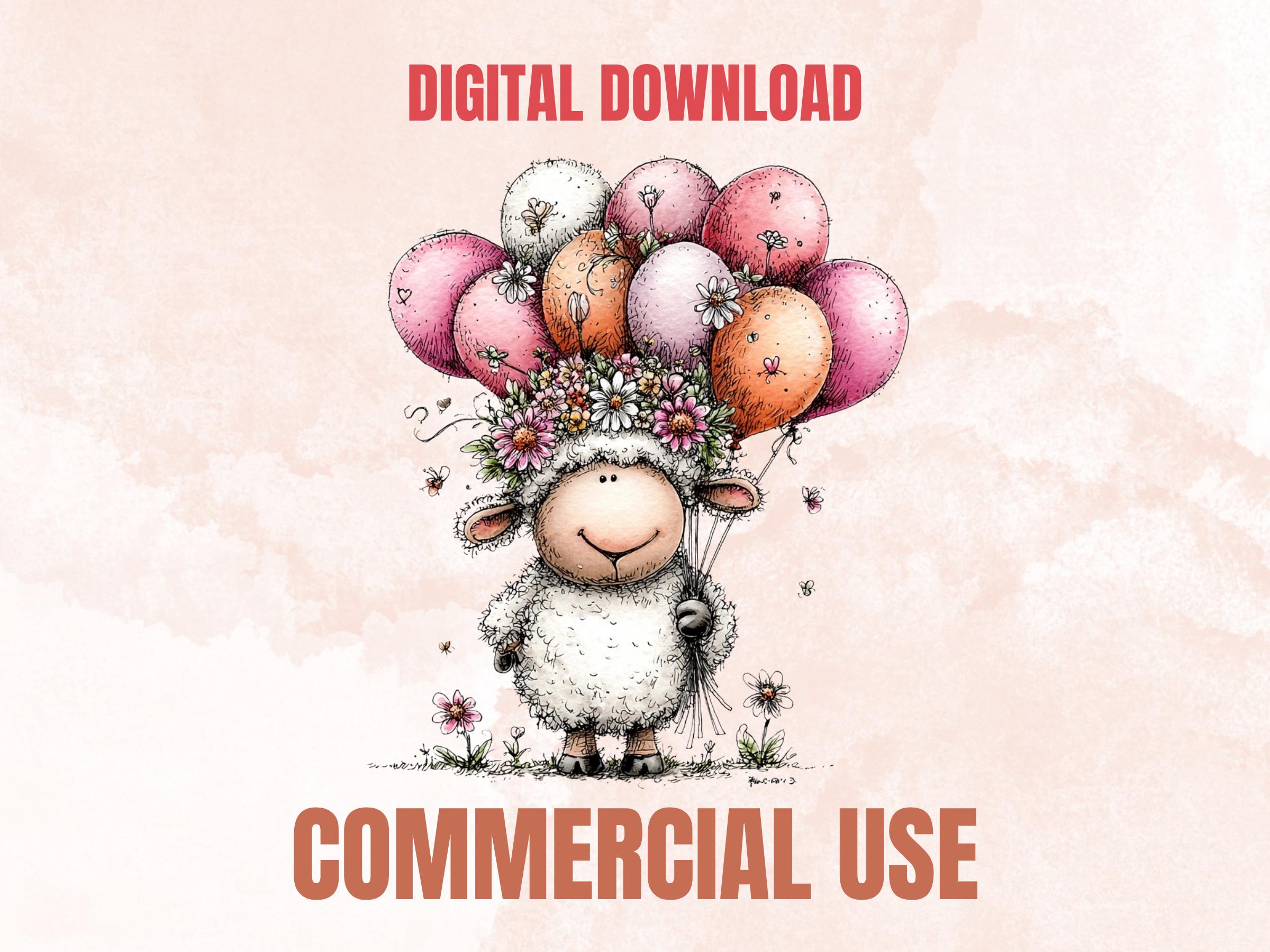 Farm Birthday Clipart, Whimsical Cottage Party Animals PNG Illustrations (Digital Download, Commercial Use)